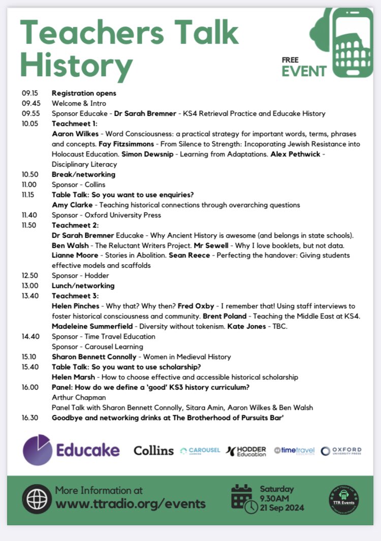 48 hours to go until #TTRHistory!
Check out our amazing line up!
<a href="/TTRadioOfficial/">Teachers Talk Radio</a> <a href="/TTREvents1/">TTR Events</a> 
#historyteacher