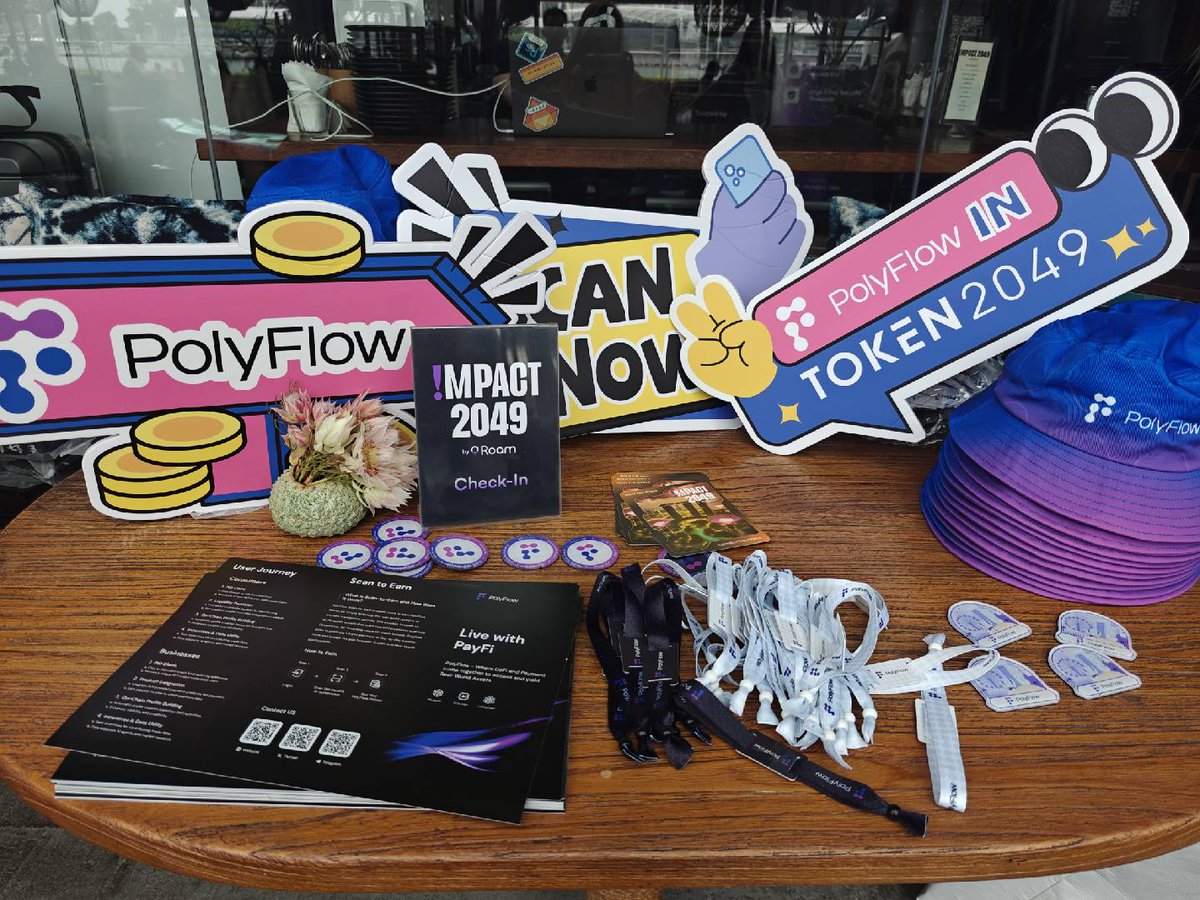 Polyflow_PayFi's tweet image. 📸 Live from the scene! #PolyFlow debuts at #Token2049 🚀
Partners, come grab your fantastic gifts 🎁:
🔹 Detailed product brochures
🔹 Exquisite commemorative badges
Come learn more about innovative project PolyFlow, including "Scan to Earn" and "Live with PayFi" 🌟
#PolyFlow…