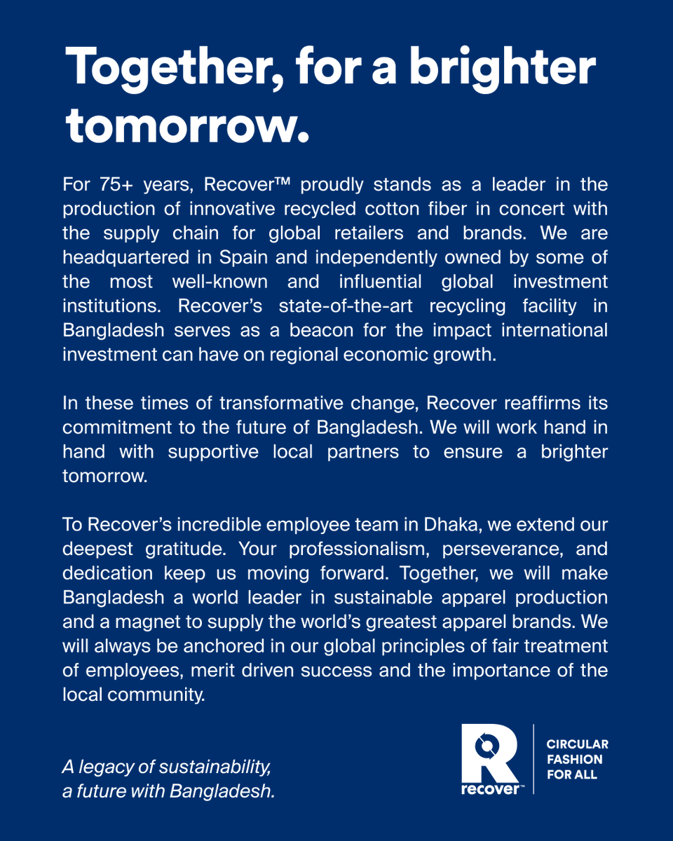 Together, for a brighter tomorrow. 

#CircularFashion #Bangladesh