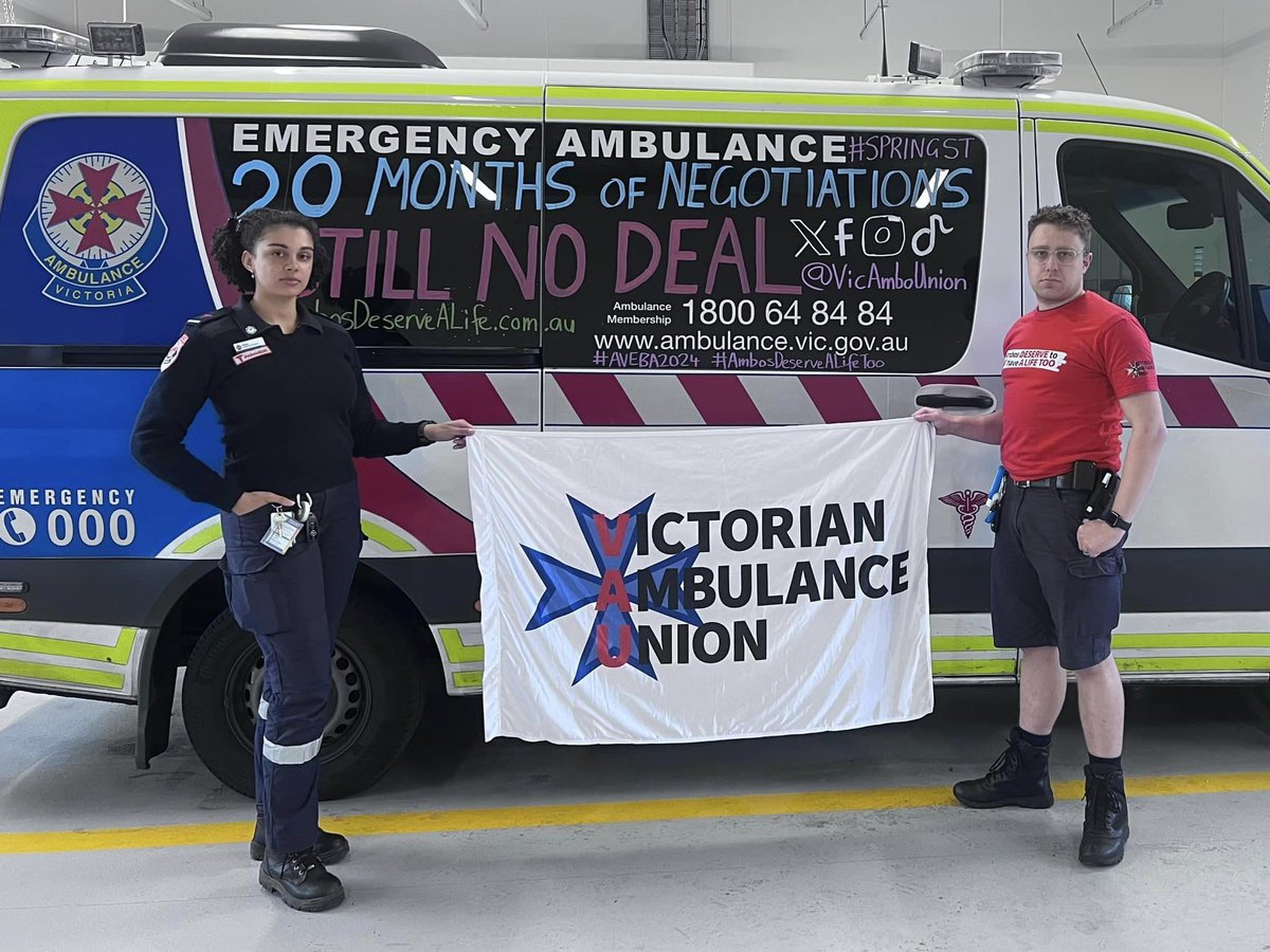 Warragul crew still standing strong in the fight for better conditions for Ambulance Victoria employees.
 
#springst #ambosdeservealifetoo