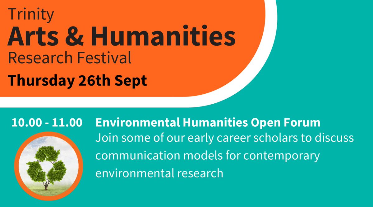 For next week only, our Environmental Humanities Open Lunch has moved to Thursday at 10 am in the "Idea Space" of the Long Room Hub. Please come along and bring anyone who might be interested.
tcd.ie/trinitylongroo…