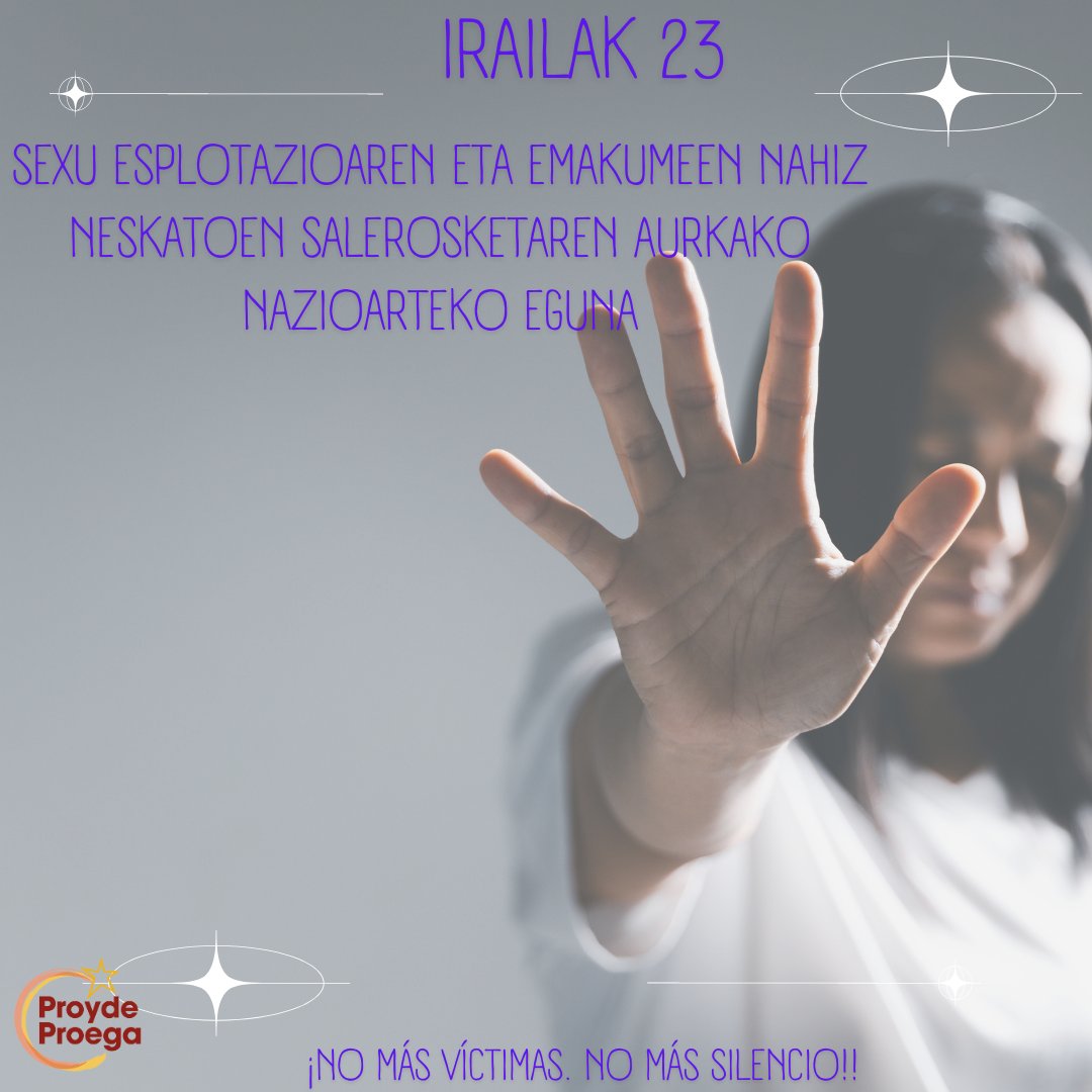 🛑 STOP pertsonen salerosketari eta sexu-esplotazioari 🚨

40 milioi pertsona inguru salerosketaren eta sexu explotazioaren biktimak dira; % 70 baino gehiago emakumeak eta neskak dira.

Altxa dezagun ahotsa!

Informa zaitez, parteka ezazu, jardun ezazu. 🙌🏽