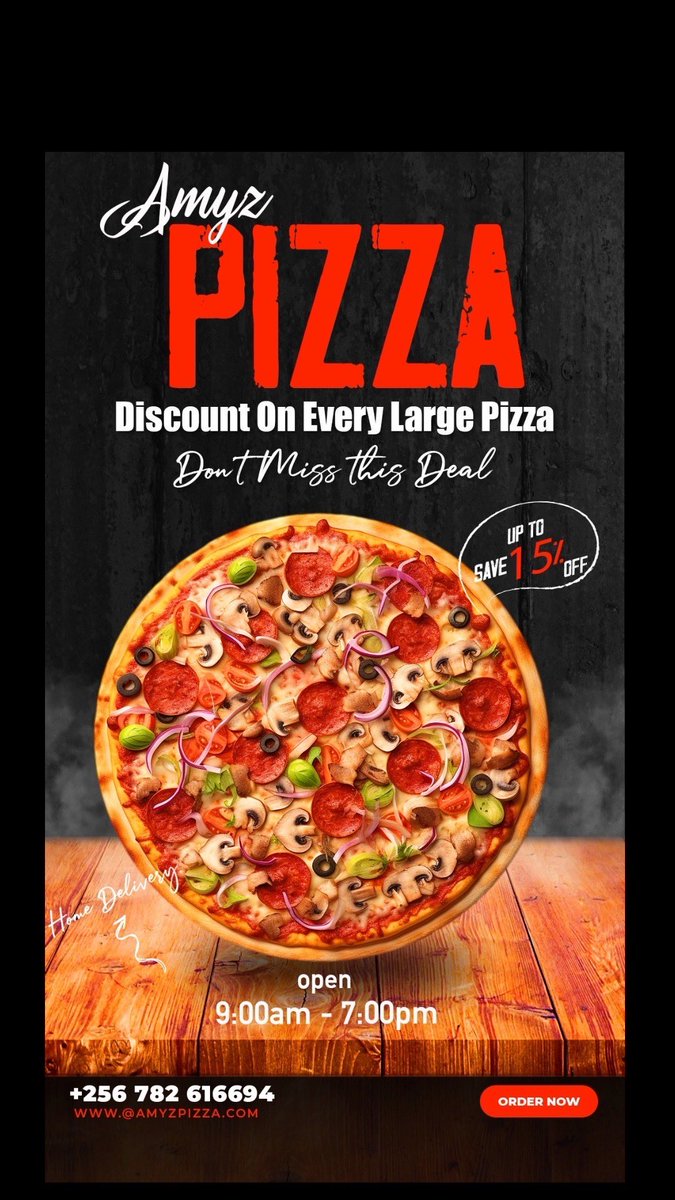 AmyzPizza's tweet photo. LARGE PIZZA..LARGER SAVINGS!!!
Get 15% off every large pizza this week! The bigger the pizza, the better the deal. Don’t miss out on this slice of savings—order now!” 😮‍💨😋

WhatsApp- 0782616694 https://t.co/b7LJya8nLD