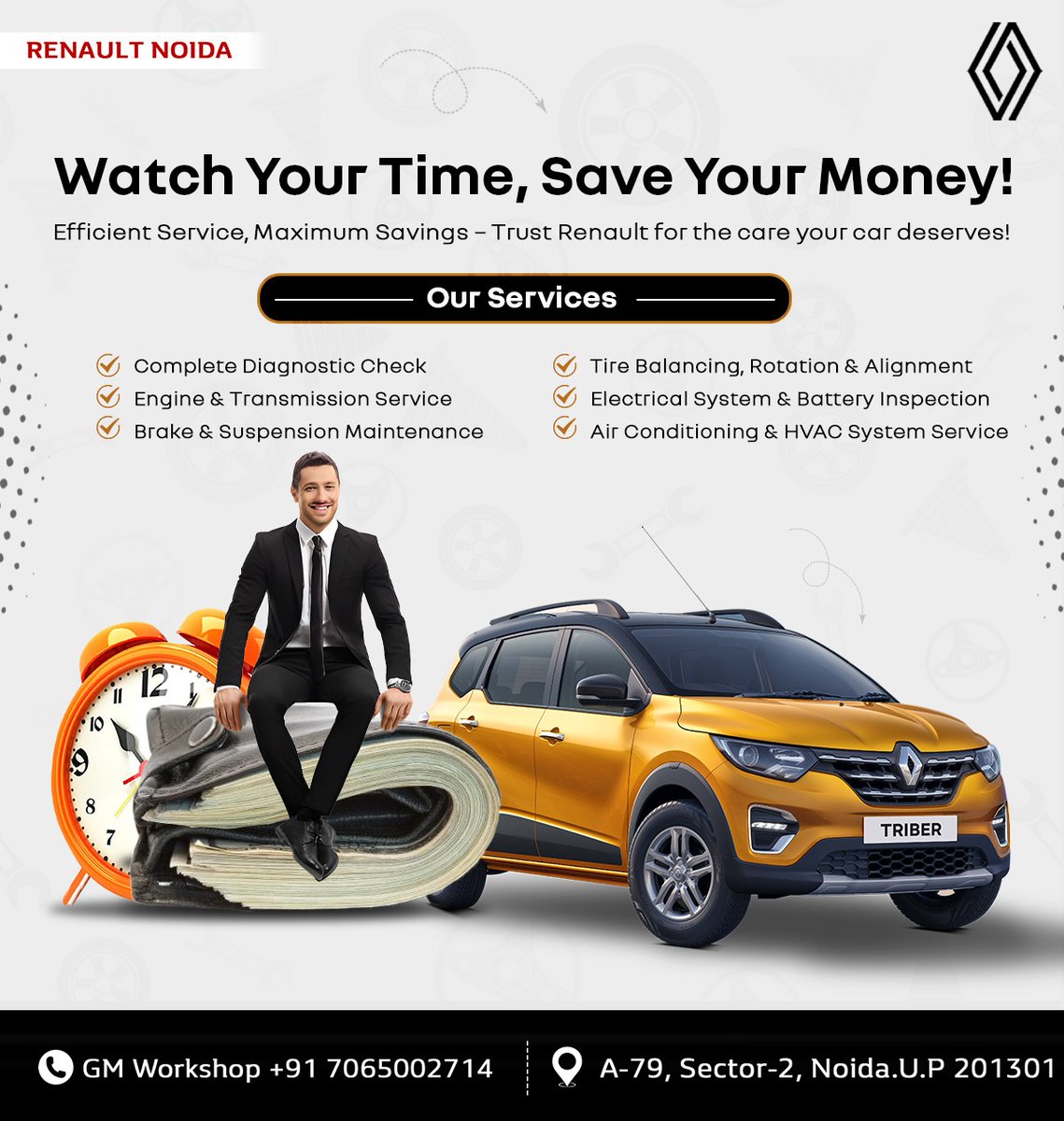 RenaultNoida's tweet photo. 🚗 Ensure top performance and reliability with expert care at our #RenaultNoidaSector2Workshop. From routine maintenance to in-depth repairs, we've got your car covered.

🔧 Why Service with Us?
Certified Renault Technicians
Genuine Parts
Timely Service
Transparent Pricing https://t.co/pDPZ5UKOKs