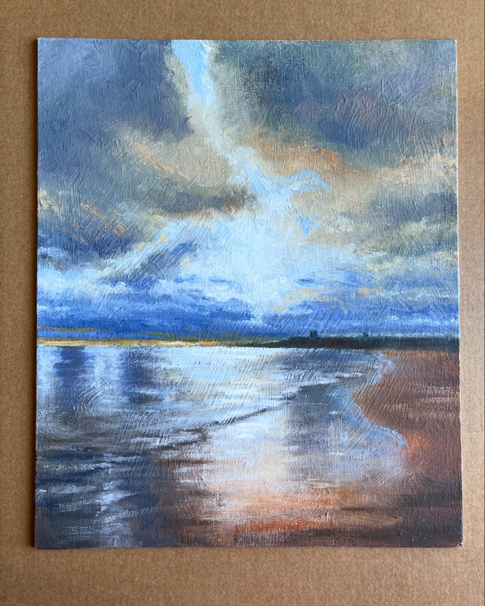 Saying goodbye to ‘Reculver Sunset II’, an original oil on board by Vernon Lintern, before its short journey to Canterbury! - For more of Vernon’s original artwork, visit littleseasidegallery.etsy.com or click the link in the bio

#art #artforsale #reculver #originalart
