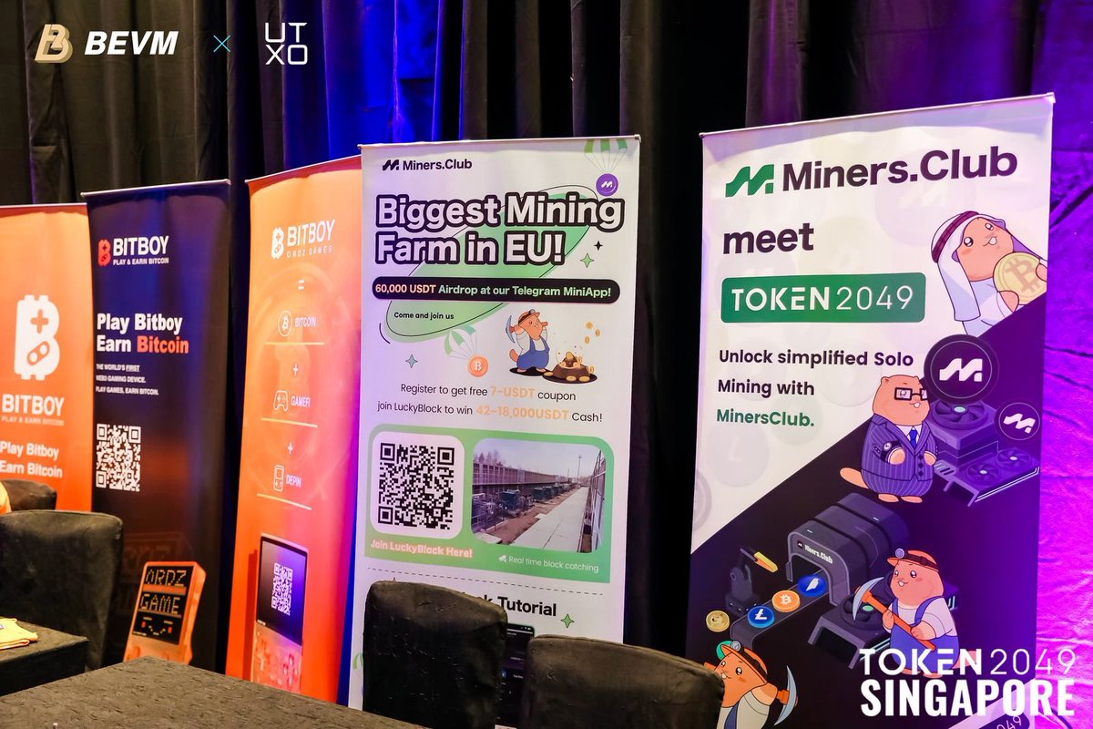 BitAgere's tweet photo. Have you visited our booth yet?
Stop by and have some small fun with us!👋
#Token2049 | #BuildingBitcoin | #HashFi https://t.co/EIAhQgHftS