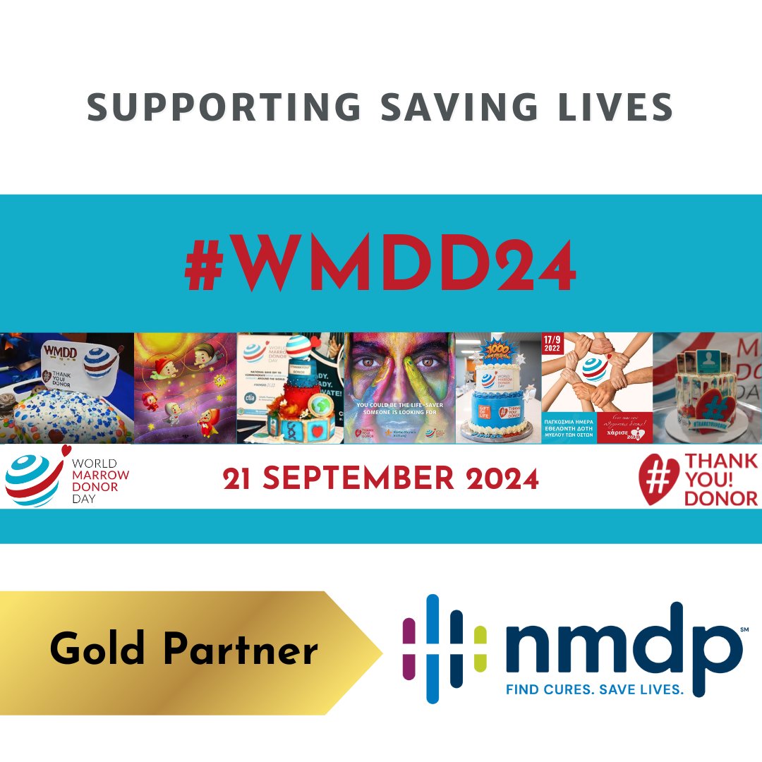 2 days 2go until <a href="/MarrowDonorDay/">WMDD</a> 2024. We're celebrating 10 years of thanking donors &amp; raising awareness of #stemcelldonation. 🎉
Though it wouldn't be possible without the support of this year's Gold Partner, <a href="/nmdp_org/">NMDP</a> 
#thankyou #nmdp for your #support 
#wmdd #thankyoudonor
