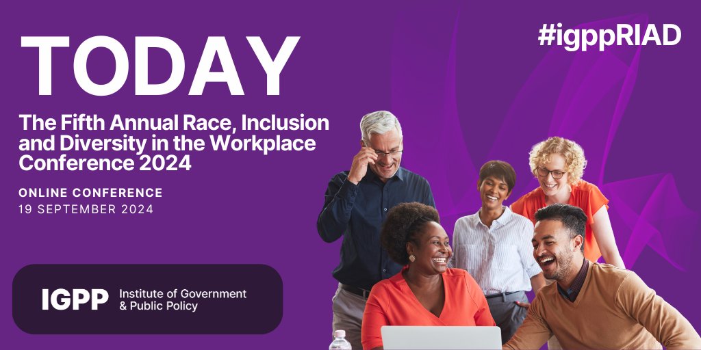 IGPP_'s tweet photo. We are delighted to announce that The Fifth Annual Race, Inclusion and Diversity in the Workplace Conference 2024 is taking place today.
#igppRIAD #raceinclusion #inclusivity #diversityatwork #equalityatwork #inclusiveworkplace https://t.co/v761lnE9SY