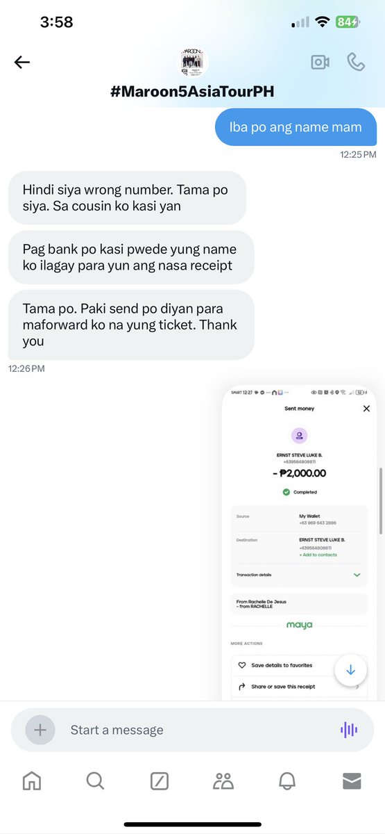 RachelDeJesus19's tweet photo. @livenationph @maroon5_MNL Proof that shes a scammer https://t.co/KKqcirS4QS