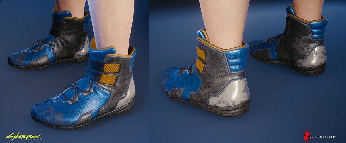 Polako93_'s tweet photo. Aldecaldos shoes #Cyberpunk2077 #aldecaldos #3dartwork #characterdesign #zbrush #substancepainter #maya #marvelousdesigner #gamedev https://t.co/KbHSuaFY7y