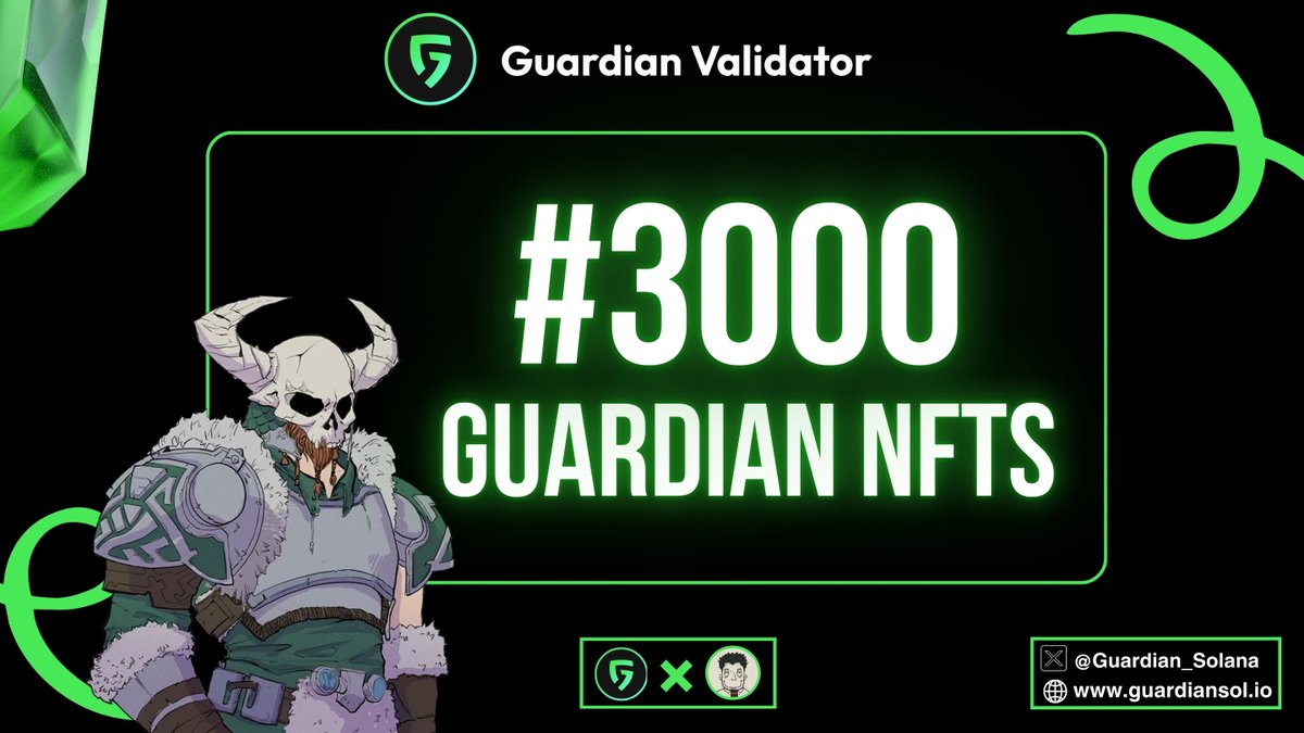 0xTEJIRI's tweet photo. 2/ More Details [ #GuardianNFT]

- Total Supply: 3,000 Guardian NFTs

- Mint Price: 3.5 $SOL, with 0.25 $SOL returned in $gS after launch to jumpstart your staking rewards, thus reducing the mint cost to 3.25 $SOL.

NOTE: Guardian Staked SOL "gs" is a liquidity staking token