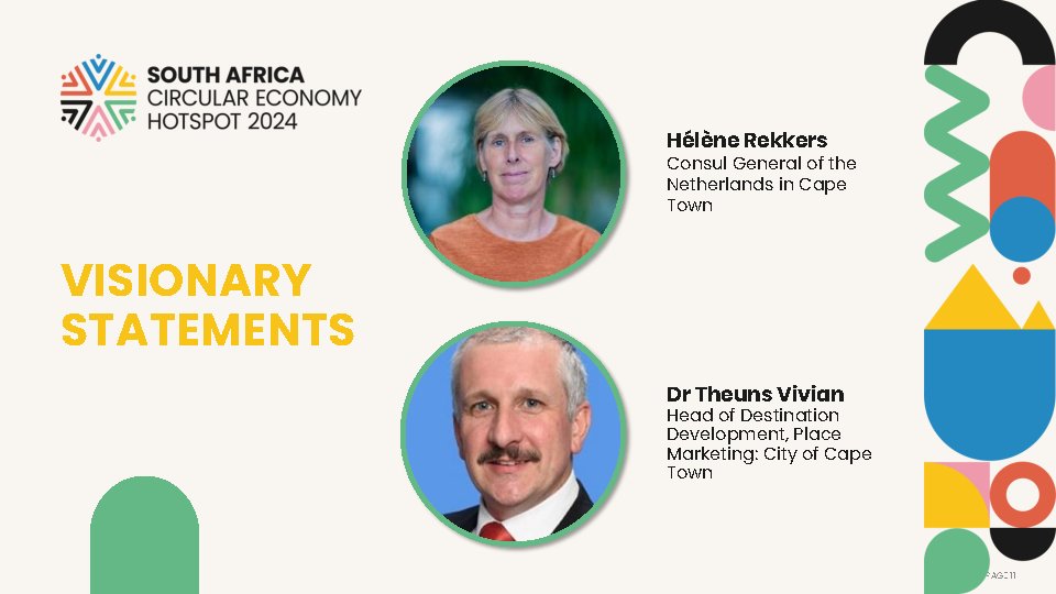 SustainaBizKe's tweet image. #SACEH24 VISIONARY STATEMENTS by Dr Theuns Vivian Head of Destination Development, Place Marketing: City of Cape Town
Hélène Rekkers Consul General of the Netherlands in Cape Town

@SustainaBizKe @AfriCANcircular @TheRockGroupbiz  @CSIR @NLEmbassyinSA @dschoolUCT @WWFSouthAfrica