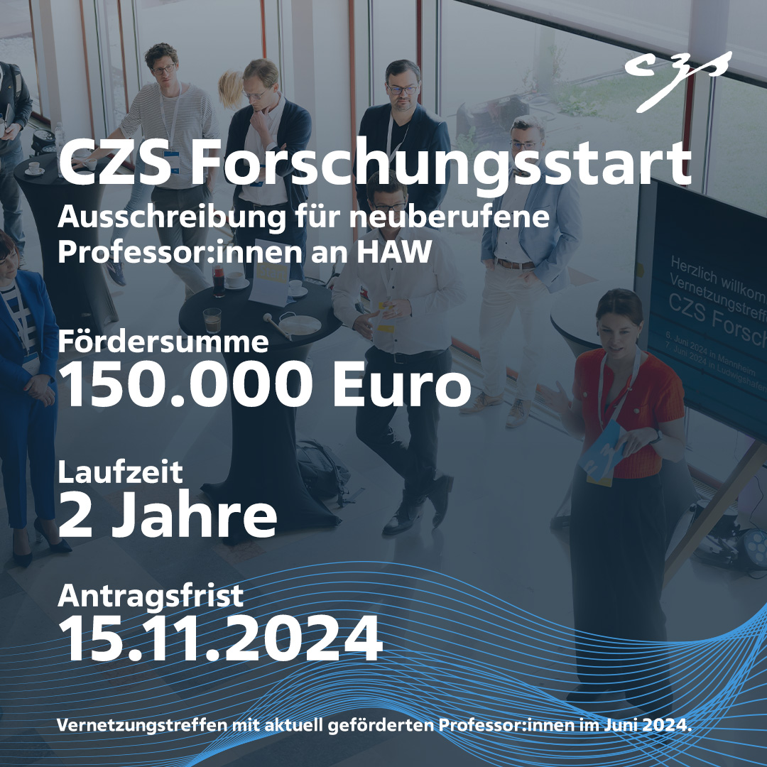 Für neuberufene Professor:innen an #HAW ermöglichen wir den Start in die #Forschung bereits zu Beginn einer Berufung. Für einen Zeitraum von zwei Jahren können bis zu 150.000 Euro für konkrete Forschungsvorhaben beantragt werden.

Aktuelle Ausschreibung: carl-zeiss-stiftung.de/programm/czs-f…