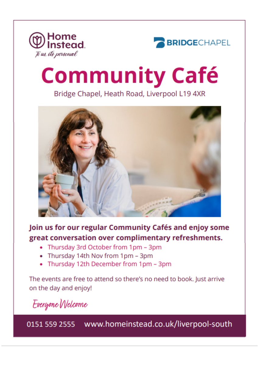 Some upcoming dates for Community Café at <a href="/BridgeChapel/">Bridge Chapel</a> !