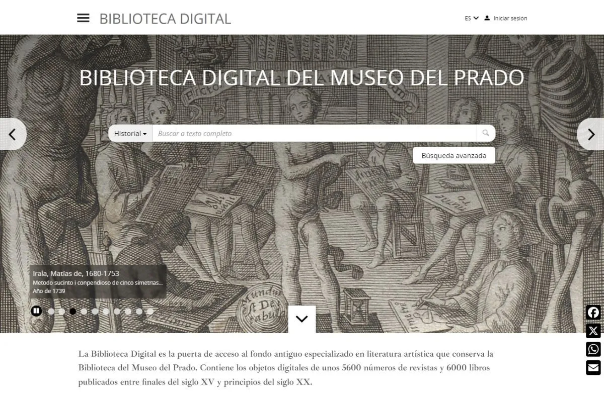 😍🏛📚 El Museo del Prado lanza su biblioteca digital gratuita con más de 1,7 millones de páginas para explorar

🔗 julianmarquina.es/el-museo-del-p…

🏛 #Museos
📚 #Bibliotecas
💻 #BibliotecasDigitales
📙 #Literatura
📸 #Digitalización
🔓 #Acceso
🆓 #Gratis