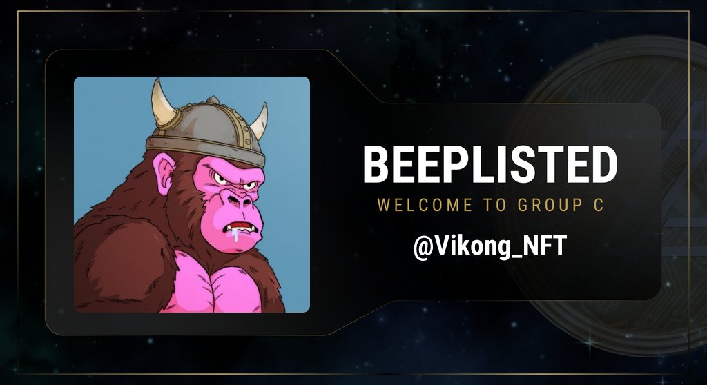 Congratulations <a href="/Vikong_NFT/">VIKONG</a> 🎉

• Welcome to Group C of <a href="/BeepList/">Beep List</a> 🤖
<a href="/Botzcoin/">BOTZ</a> <a href="/BeepBoopBotz/">Beep Boop</a> $BOTZ