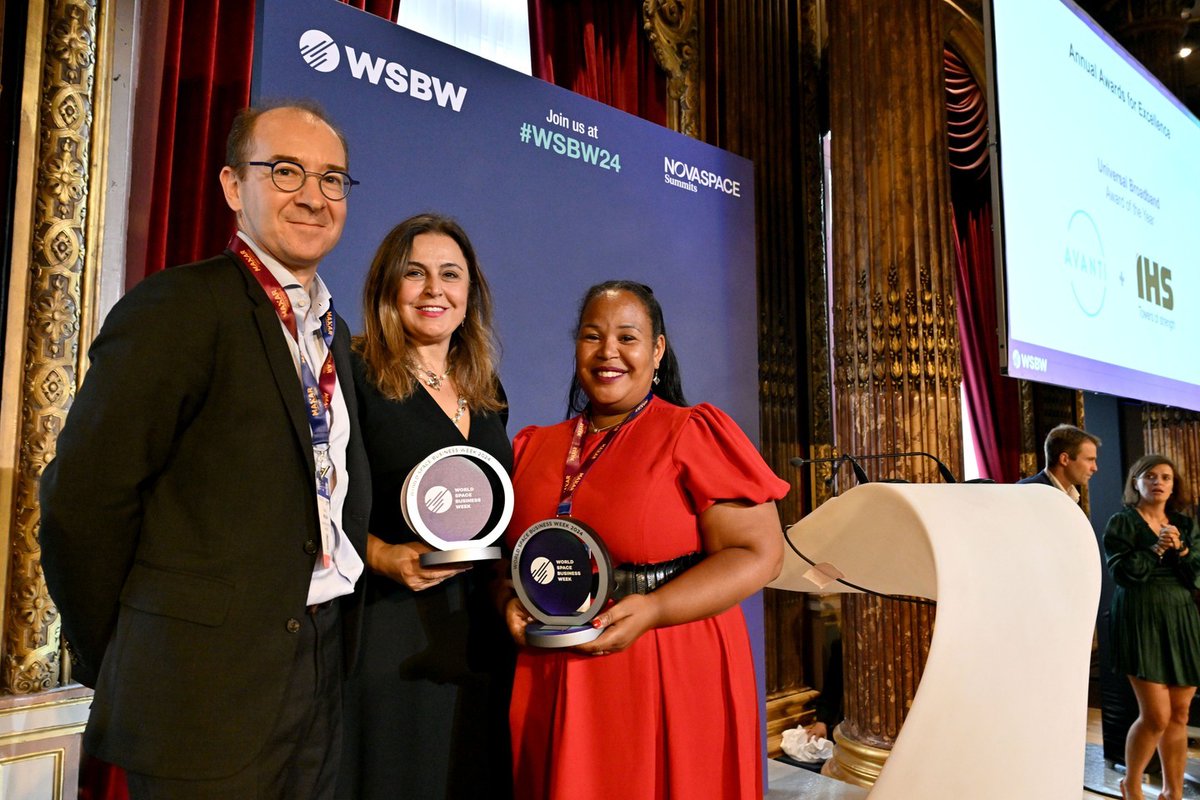 🏆 Avanti and IHS Nigeria are the winners of the Excellence award for Universal Broadband at #WSBW!
 
This award recognises our efforts in connecting the unconnected and bringing vital connectivity to those living in ultra-rural areas.

#BeMore #Connectivity #Connectheunconnected