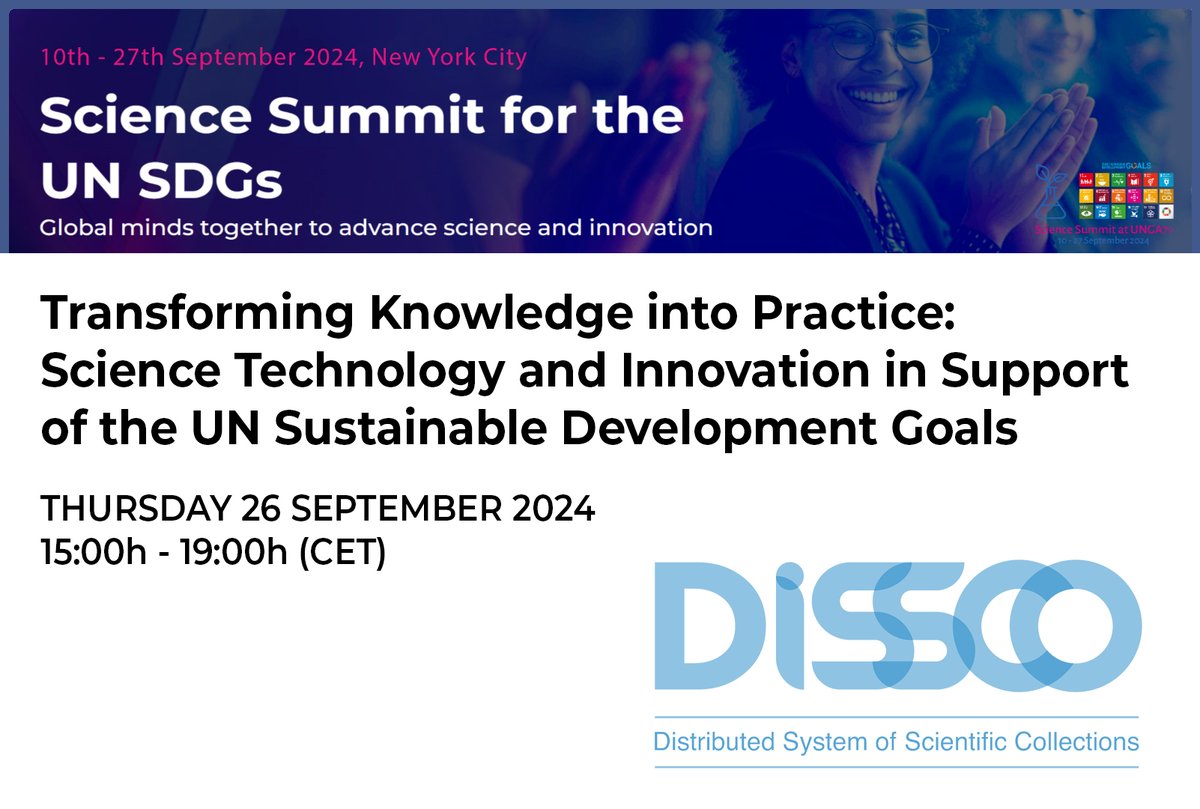 Don't you miss this one! A network of European organisations including <a href="/DiSSCoEU/">DiSSCo</a> will host a workshop as part of the #Science for the #Future #UNGA79 activities. Virtual attendance is free but requires registration. More info👉 sciencesummit2024.sched.com/event/1jzig/tr… 
<a href="/REA_research/">European Research Executive Agency</a> #biodiversity