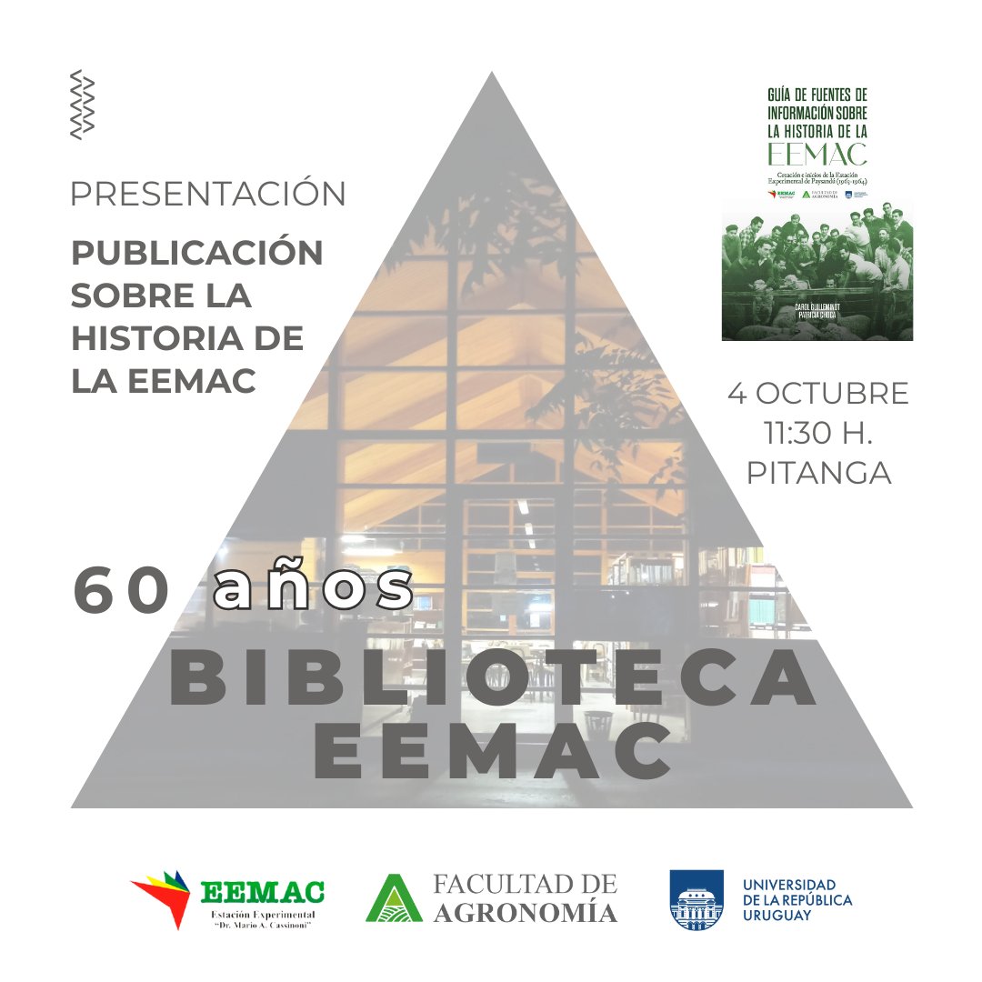 La Biblioteca de la EEMAC llegó a sus 60 años y realizó una publicación que recoge la historia del período fundacional de la institución.
La presentación se realizará:
📆4 de octubre
🕚11:30
📍Salón Pitanga-EEMAC
¡Les esperamos!
Más info: acortar.link/DYkJdk