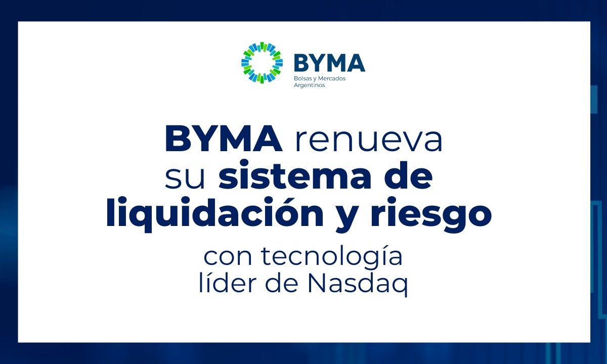 🖥️💥BYMA renovará su sistema de clearing con tecnología líder de <a href="/Nasdaq/">Nasdaq</a> 

✅ Las actividades de liquidación y riesgo podrán realizarse en una nueva plataforma tecnológica de los mercados más evolucionados del mundo 🌎

🌐 Más info. bit.ly/4erqqnY y acá 👇🏼