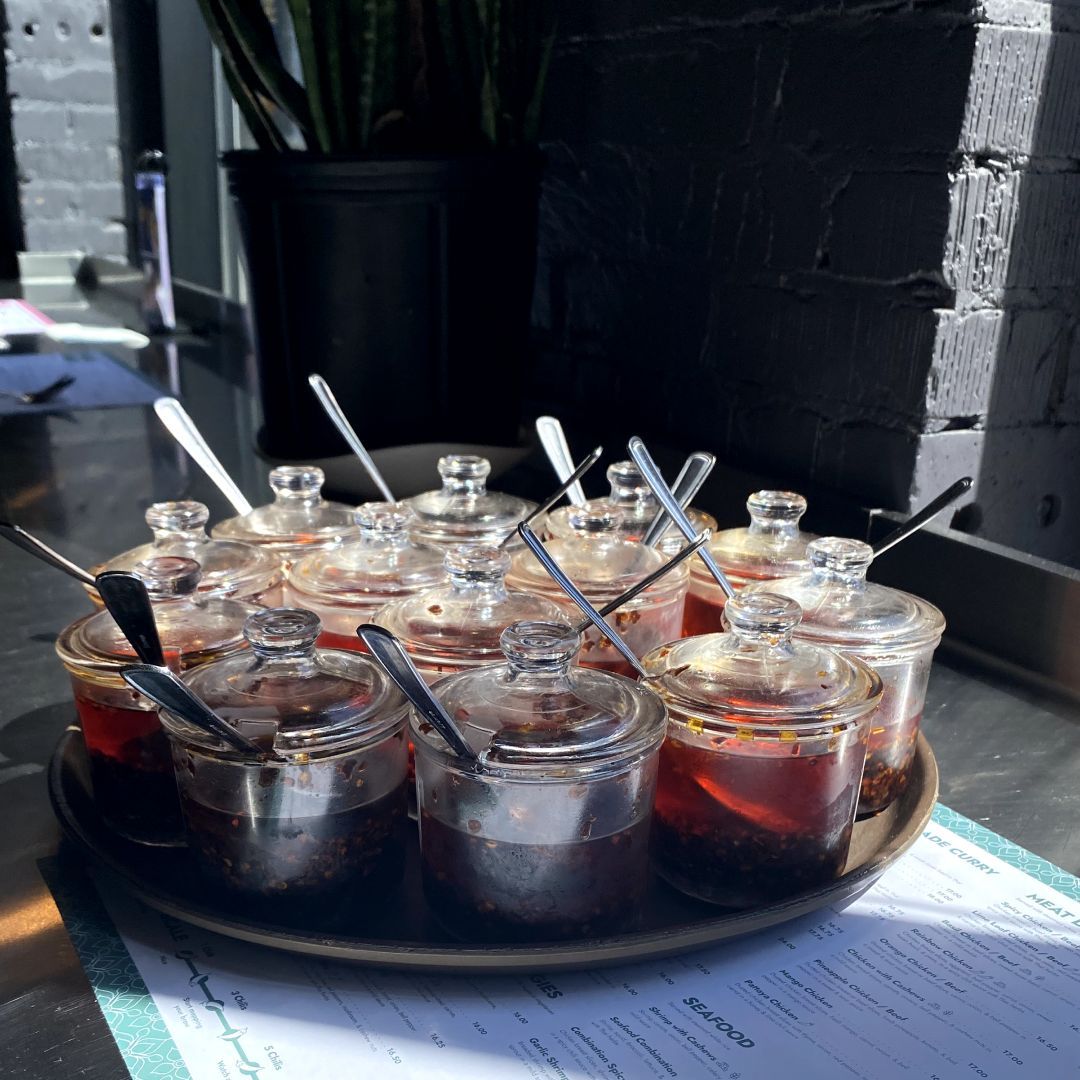Turn up the heat with some additional chili oil! 👑🌶️ How much spice can you handle on your Thai food? 🔥

#ThaiFood #TorontoRestaurant #TorontoFood #TorontoFoodie #FoodBlog #TOEats #TorontoEats #TorontoLife #OCAD #TMU #UofT #foodstagram #westqueenwest #yongedundas