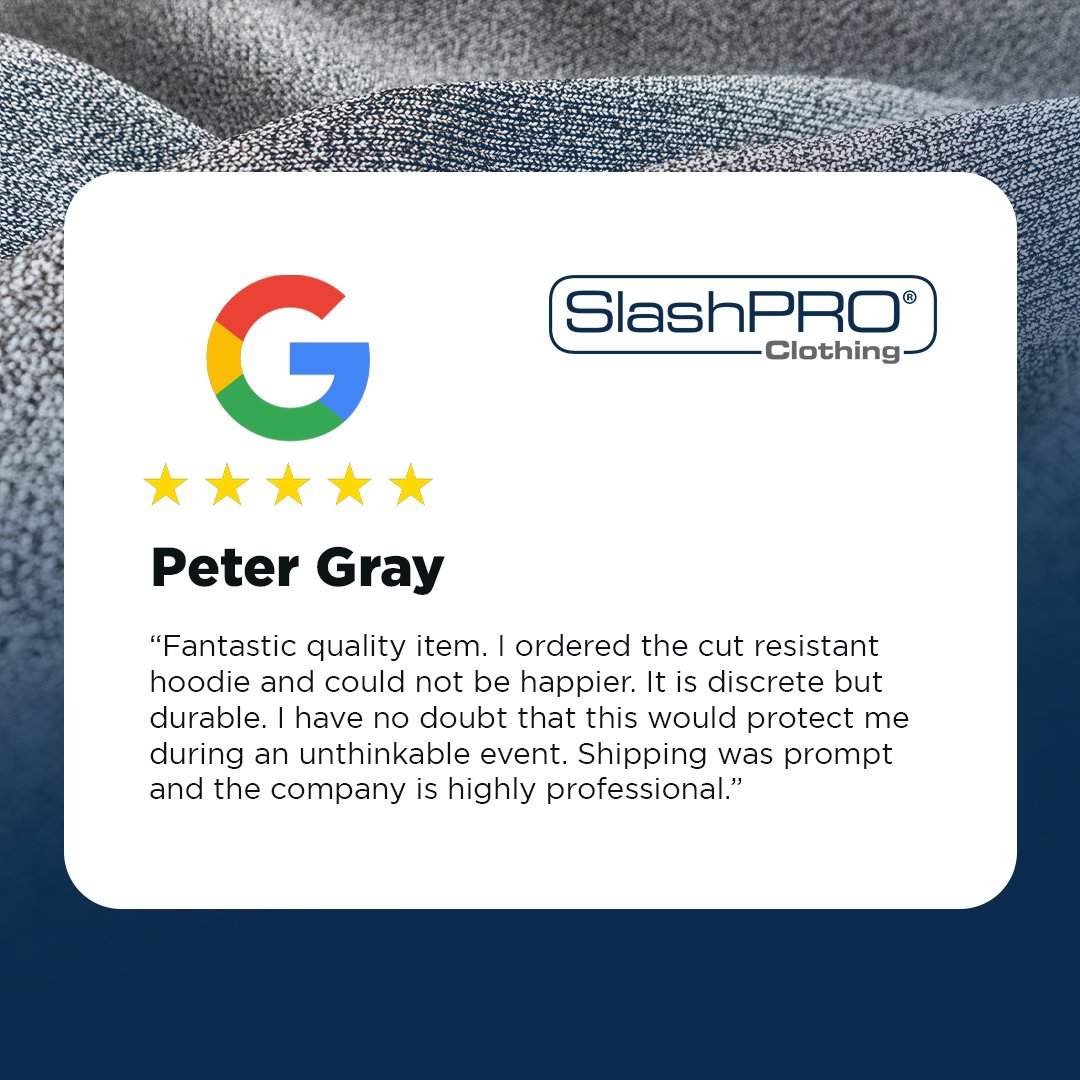 𝗪𝗲 𝗹𝗼𝘃𝗲 𝗵𝗲𝗮𝗿𝗶𝗻𝗴 𝗽𝗼𝘀𝗶𝘁𝗶𝘃𝗲 𝗳𝗲𝗲𝗱𝗯𝗮𝗰𝗸 𝗳𝗿𝗼𝗺 𝗼𝘂𝗿 𝗰𝘂𝘀𝘁𝗼𝗺𝗲𝗿𝘀!

Here is what one of our valued customers had to say about our Slash Resistant Hoodie:

Thank you for trusting us with your safety.

#security #securitymanagement #retailsecurity