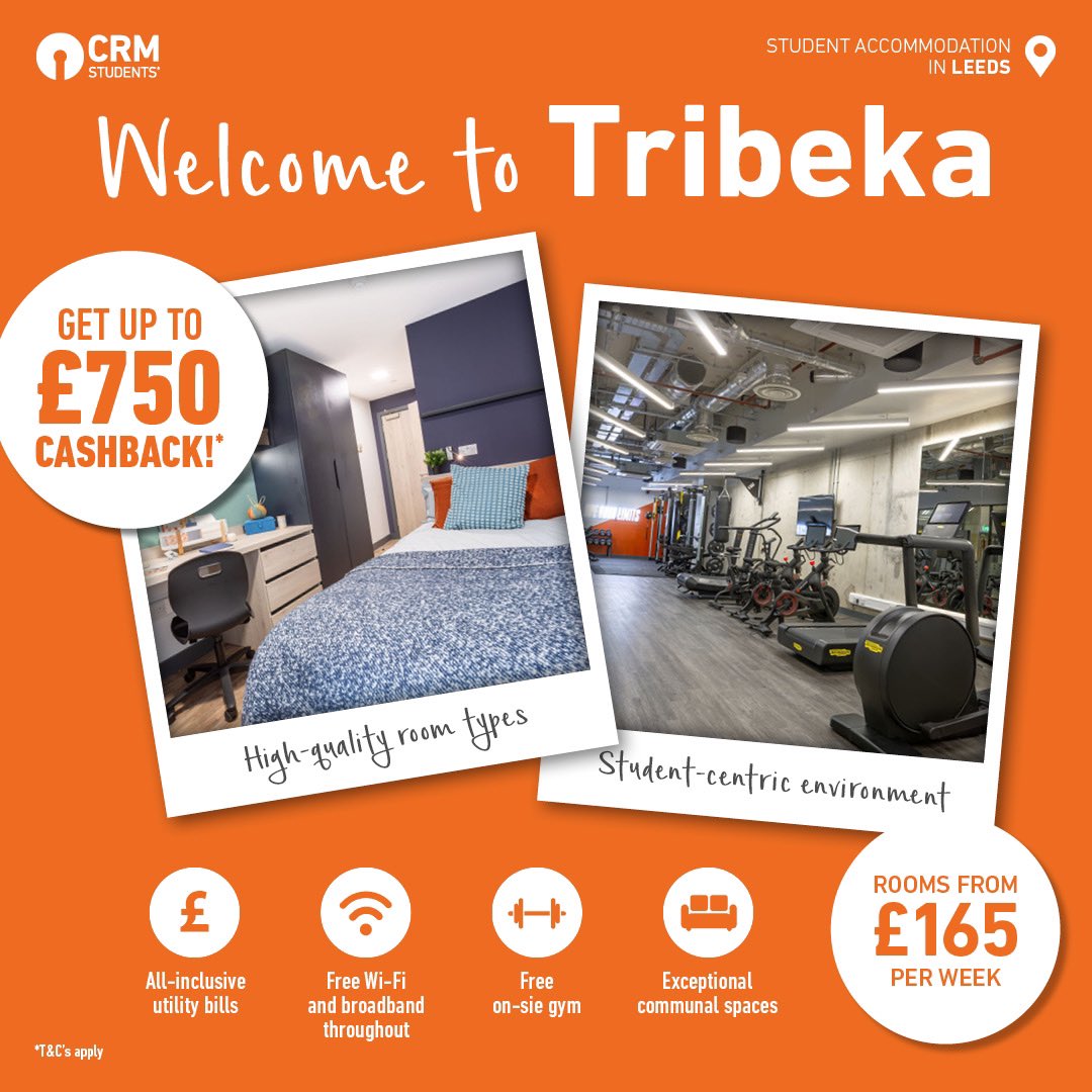 💸GET UP TO £750 CASHBACK WHEN YOU BOOK💸 

Enhance your university experience and secure your room at Tribeka – state-of-the-art accommodation close to the university. 

Explore more of Tribeka here: bit.ly/3XAfpuN