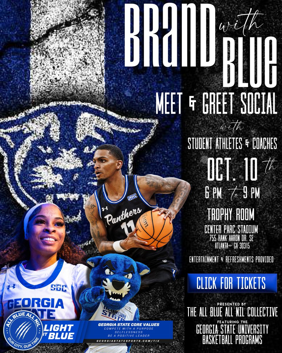 AllBlueAllNIL (@allblueallnil) on Twitter photo Have you registered yet?
Be there for an incredible night celebrating <a href="/GSU_MBasketball/">GSU Men's Basketball</a> and <a href="/GSU_WBasketball/">GSU Women's Basketball</a> with coaches, student-athletes and most importantly, our fans!
Buy Tickets Today: givebutter.com/vlEeUH Have you registered yet?
Be there for an incredible night celebrating <a href="/GSU_MBasketball/">GSU Men's Basketball</a> and <a href="/GSU_WBasketball/">GSU Women's Basketball</a> with coaches, student-athletes and most importantly, our fans!
Buy Tickets Today: givebutter.com/vlEeUH