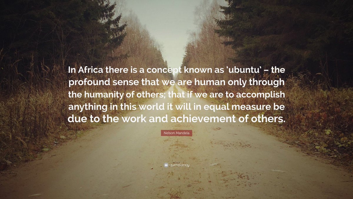 bhanlon15's tweet photo. A Thursday morning melody - Ubuntu
Ubuntu is an ancient African word meaning 'humanity to others'
In practice, ubuntu means believing the common bonds within a group are more important than any individual arguments and divisions within it.
#Ubuntu #HumanityToOthers https://t.co/d5Po6ElTgU