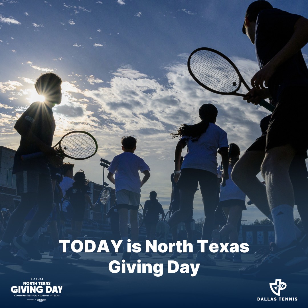 Today is North Texas Giving Day! Help us reach our $40,000 goal to improve the community’s mental and physical well-being through tennis and education.

Donate today: ow.ly/MjYs50SURT6

#NorthTexasGivingDay2024 #DallasTennis #WeServeEveryoneWins