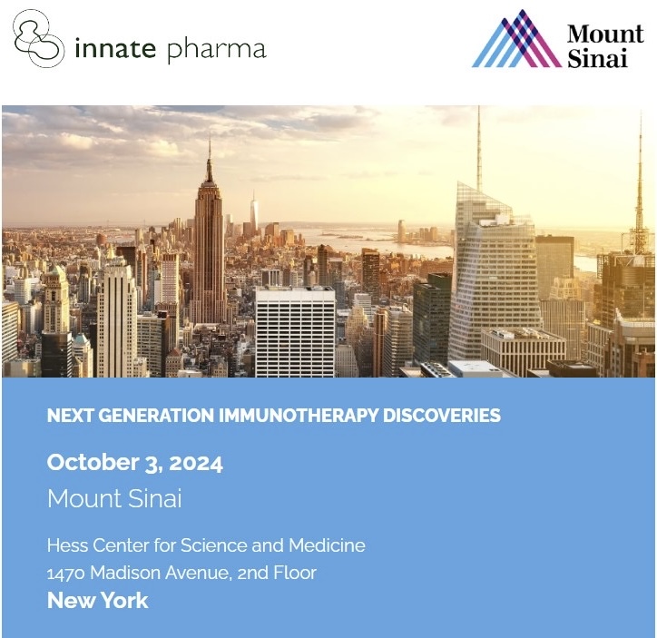 International Union of Immunological Societies (@iuis_online) on Twitter photo Join the Next Generation Immunotherapy Discoveries symposium on innate immunology & more, online and in-person in NYC on Oct. 3rd! Hosted by <a href="/SinaiImmunol/">Lipschultz Precision Immunology Institute</a> & <a href="/InnatePharma/">Innate Pharma</a>, online registration is FREE, with limited in-person seats available.
Learn more at innate-symposium.com! Join the Next Generation Immunotherapy Discoveries symposium on innate immunology & more, online and in-person in NYC on Oct. 3rd! Hosted by <a href="/SinaiImmunol/">Lipschultz Precision Immunology Institute</a> & <a href="/InnatePharma/">Innate Pharma</a>, online registration is FREE, with limited in-person seats available.
Learn more at innate-symposium.com!