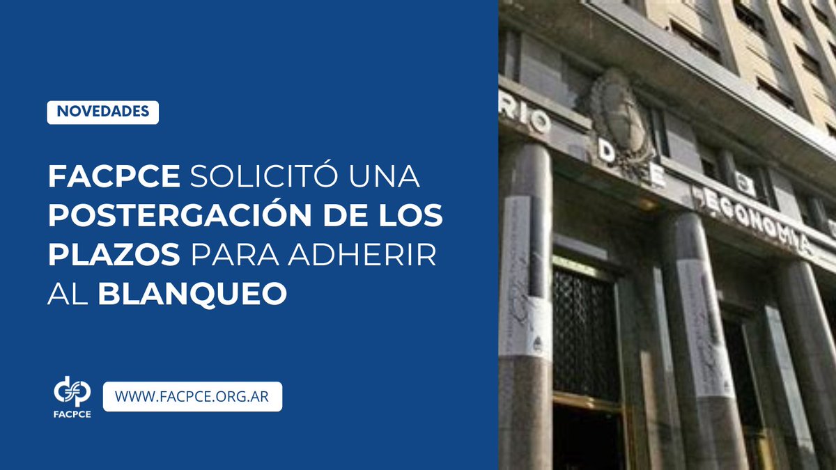 En representación de los 24 Consejos de todo el país, solicitamos a la Subsecretaría de Ingresos Públicos del Ministerio de Economía la postergación de los plazos para adherir al Régimen de Exteriorización de Activos.

🔗Accedé a la nota presentada: shorturl.at/6cwPt