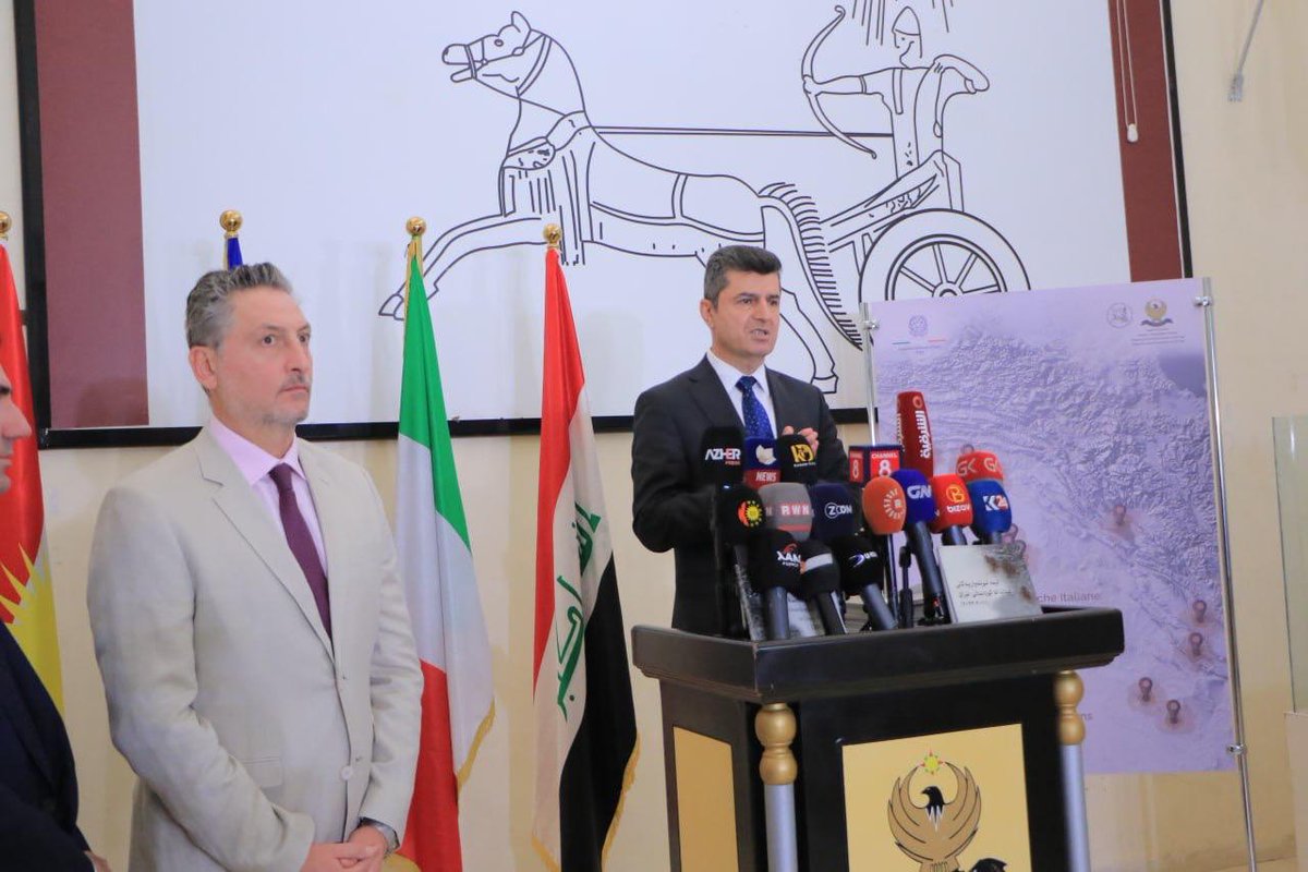 ItalyinKRI's tweet photo. Exhibition on #ItalianArchaeologicalMissions in Iraqi Kurdistan opened today at #DuhokNationalMuseum and stay on until next October 24! 

@ItalyinIraq
@ItalyMFA
@ItalyMFA
@MicheleCamerota https://t.co/bZ8pqDeE71