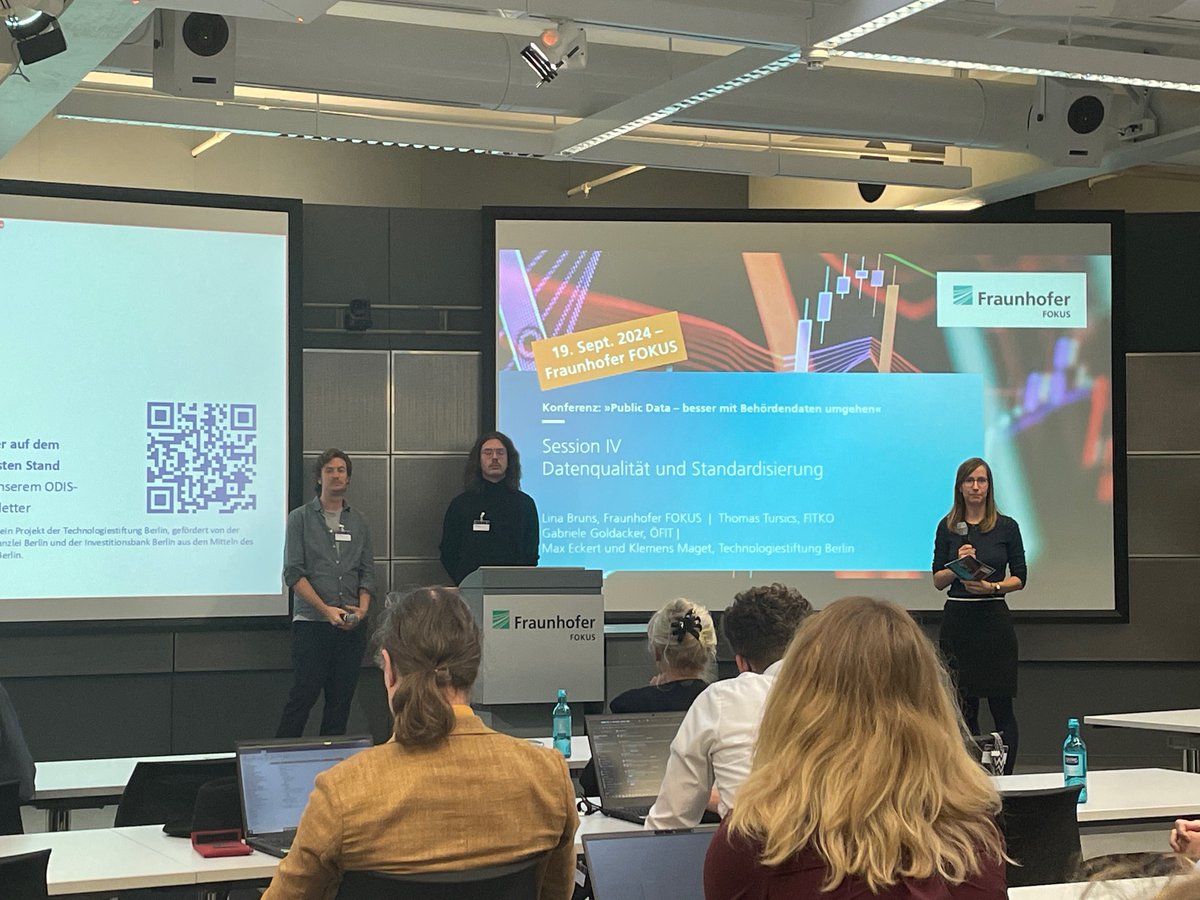 Offene Daten gut bereit stellen. In der Session #Datenqualität &amp; #Standardisierung drehte sich alles um die Qualität von Daten &amp; ihren Mehrwerten – wie im Projekt #ODIS von <a href="/TSBBerlin/">Technologiestiftung</a>. Wissenschaftlichen Input gab Expertin Gabriele Goldacker von <a href="/OeffentlicheIT/">ÖFIT</a>. #pdk2024