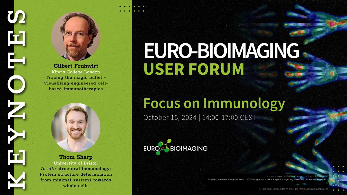 🙌Programme's out for the #EuroBioImaging User Forum, Focus on Immunology! Explore how imaging can support #immunology research via presentations from keynotes, Nodes &amp; Users covering both scientific &amp; technical aspects🔬.
Registration is FREE, open to all!
🗓️October 15, 2-5 pm