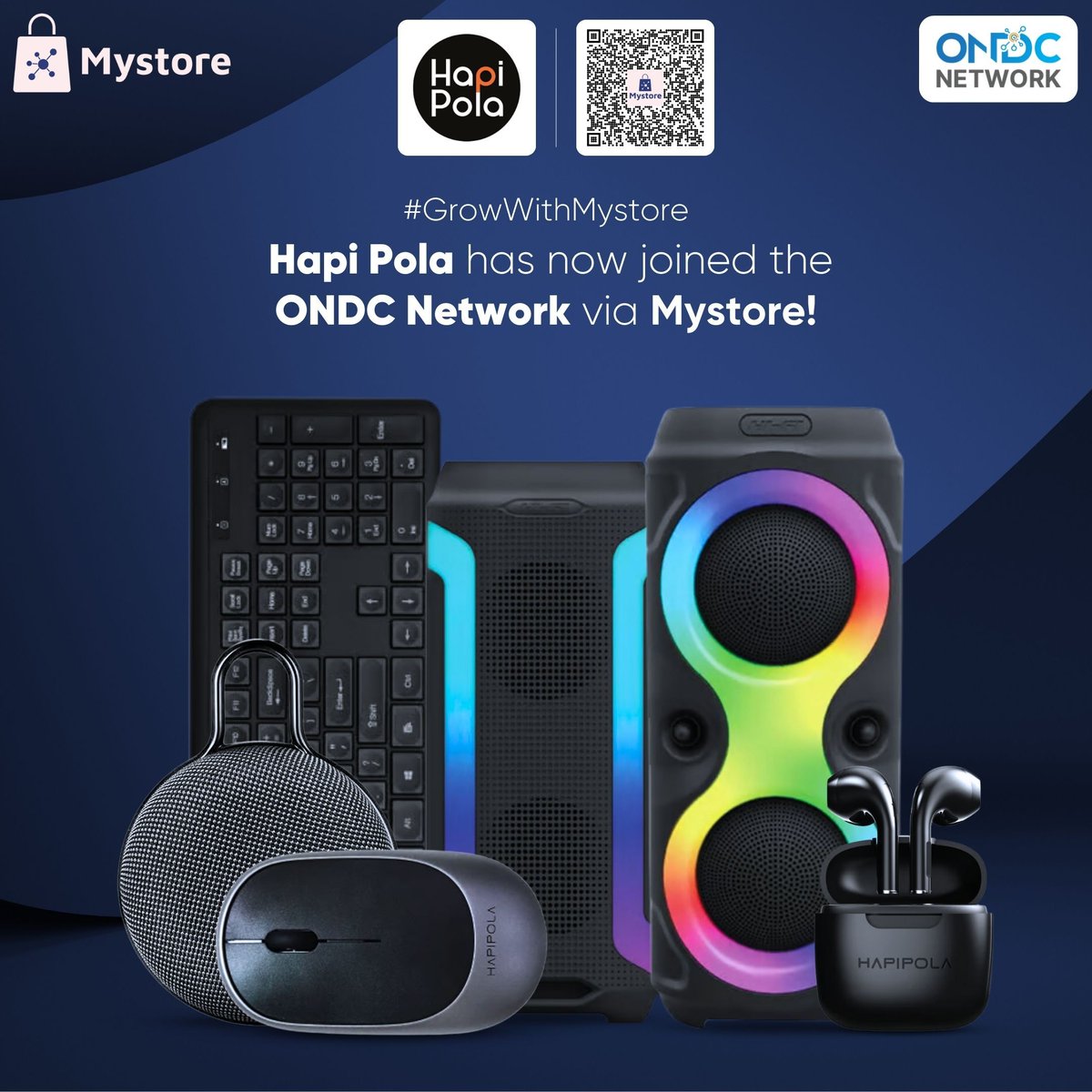 mystoreforindia's tweet image. 🌟 Big News! 🌟

HAPIPOLA is now on ONDC via Mystore! 🎉🛒
From Bluetooth speakers to headphones and more—your go-to gadgets are just a click away! 🔥💻🎧
Scan the QR code or tap here to shop NOW! 🚀✨ 
buff.ly/4epNlQu 

#GrowWithMystore #HapiPolaONDC #TechOnTheGo