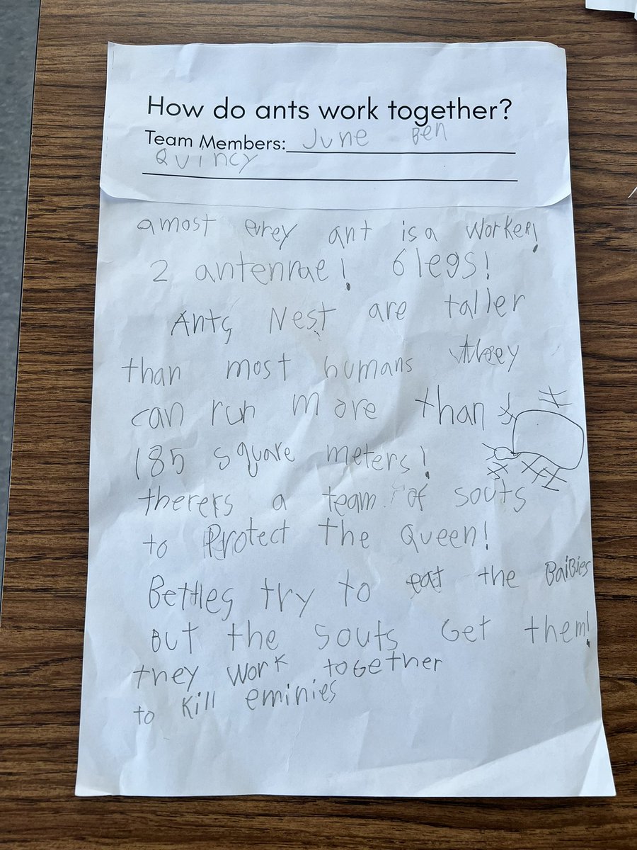 DoraBechtel1's tweet image. Grade 1 had their first @StartSOLE of the year. How do ants work together? #inquiry #IBPYP #collaboration #communication