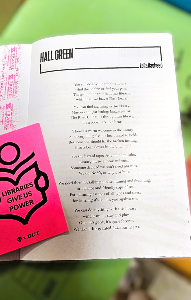 A beautifully encapsulating poem about Hall Green Library by the talented Leila Rasheed. Thank you, Leila, for capturing the heart and soul of our library in your words.