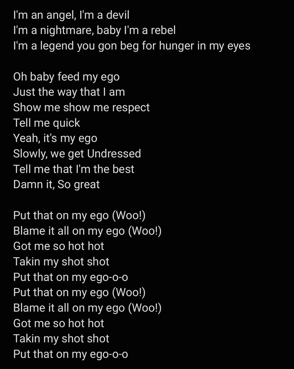 lunaestreIIad0s's tweet photo. [ENG TRANS]
Hwasa 2nd Mini Album 'O'

Track 04 - EGO

#HWASA #화사 https://t.co/1sNqpkhQ1Y