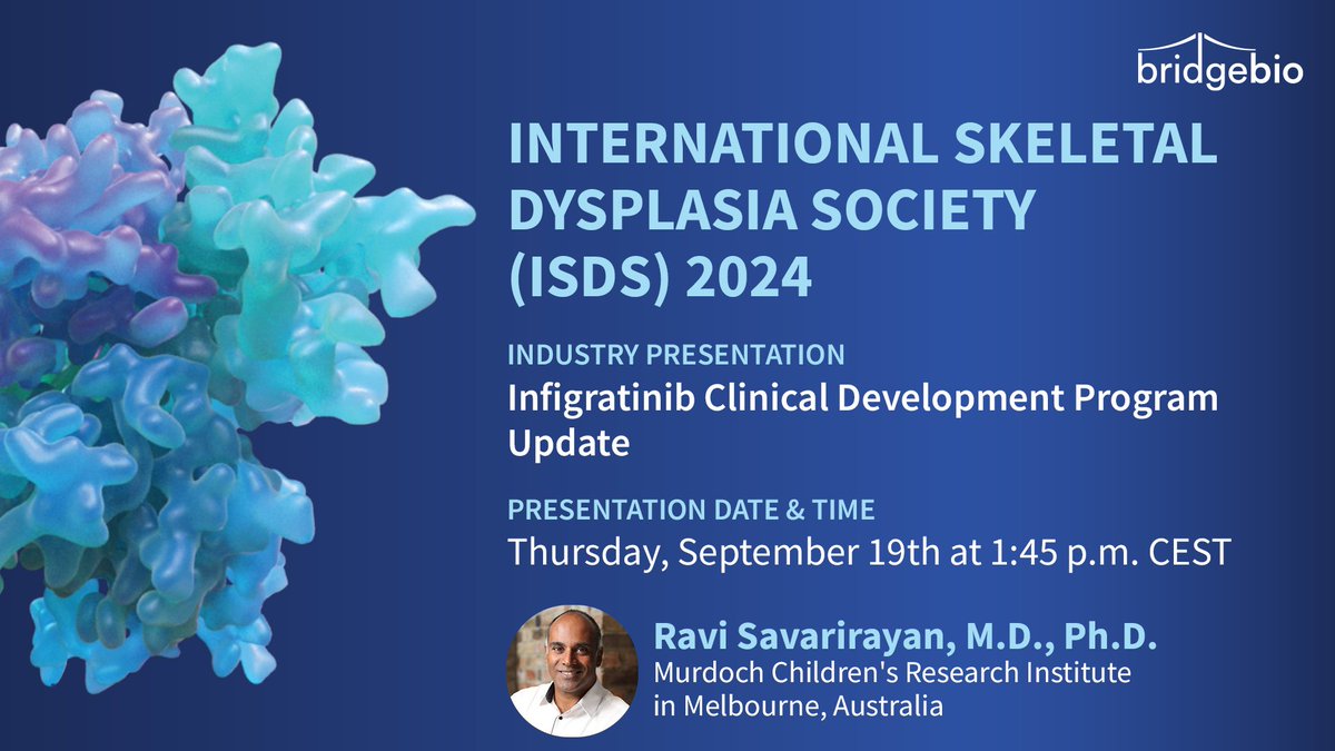 BridgeBioPharma's tweet image. At the International Skeletal Dysplasia Society Meeting 2024, Dr. @RaviSavarirayan shared updates from our PROPEL 2 program for achondroplasia and our ACCEL program for hypochondroplasia. Learn more: bit.ly/3ZtVgIe #ISDS2024