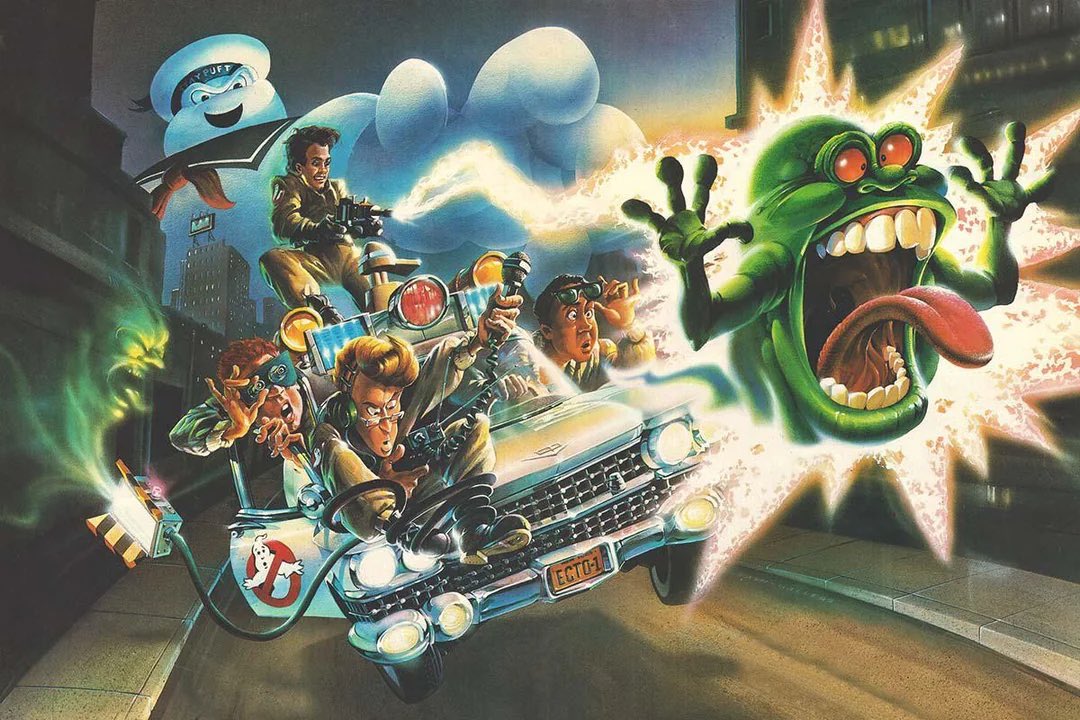 Who had this Ghostbusters art on a TV tray or lunchbox?