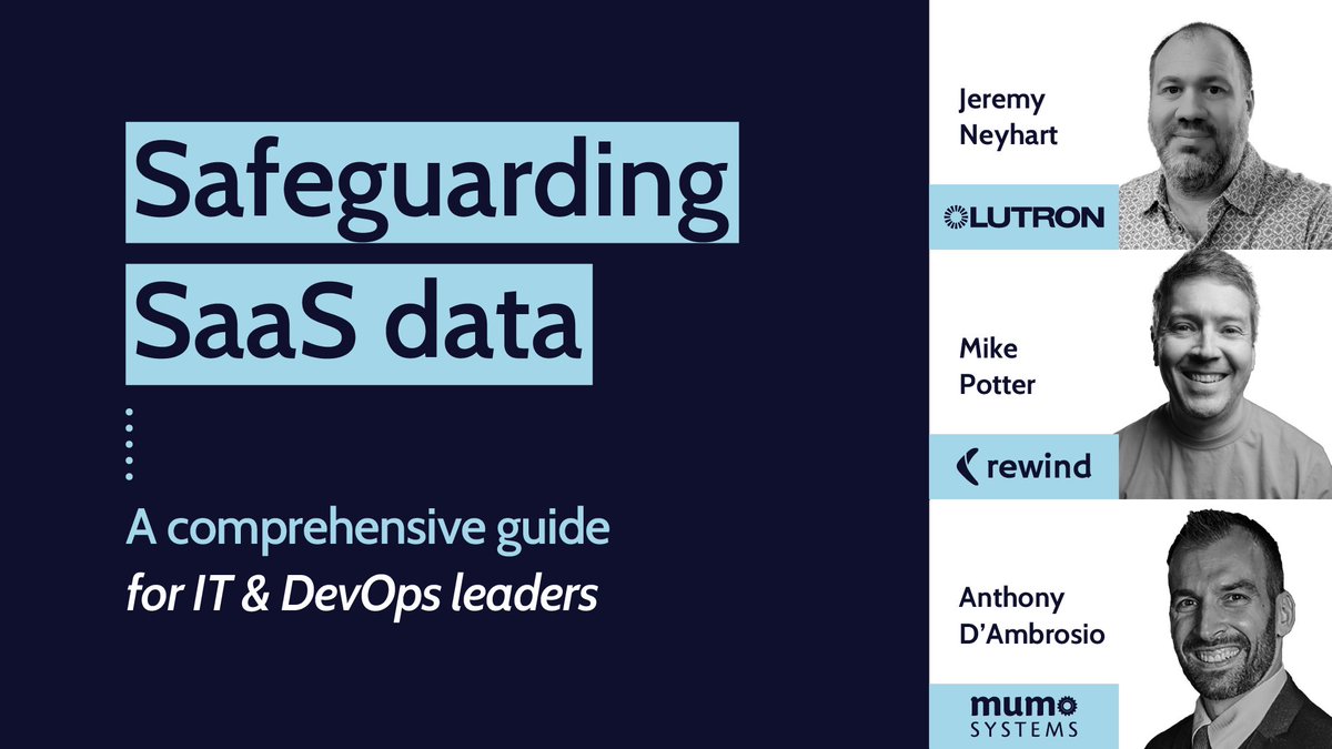 Rewind (@rewind) on Twitter photo Don’t miss key takeaways from our recent webinar on safeguarding your #SaaS apps, featuring insights from <a href="/Lutron/">Lutron Electronics</a>, @MumoSystems, and @Rewind.
🔗 Read more: bit.ly/4dZ28S1
#datasecurity #dataloss #backups #saas Don’t miss key takeaways from our recent webinar on safeguarding your #SaaS apps, featuring insights from <a href="/Lutron/">Lutron Electronics</a>, @MumoSystems, and @Rewind.
🔗 Read more: bit.ly/4dZ28S1
#datasecurity #dataloss #backups #saas