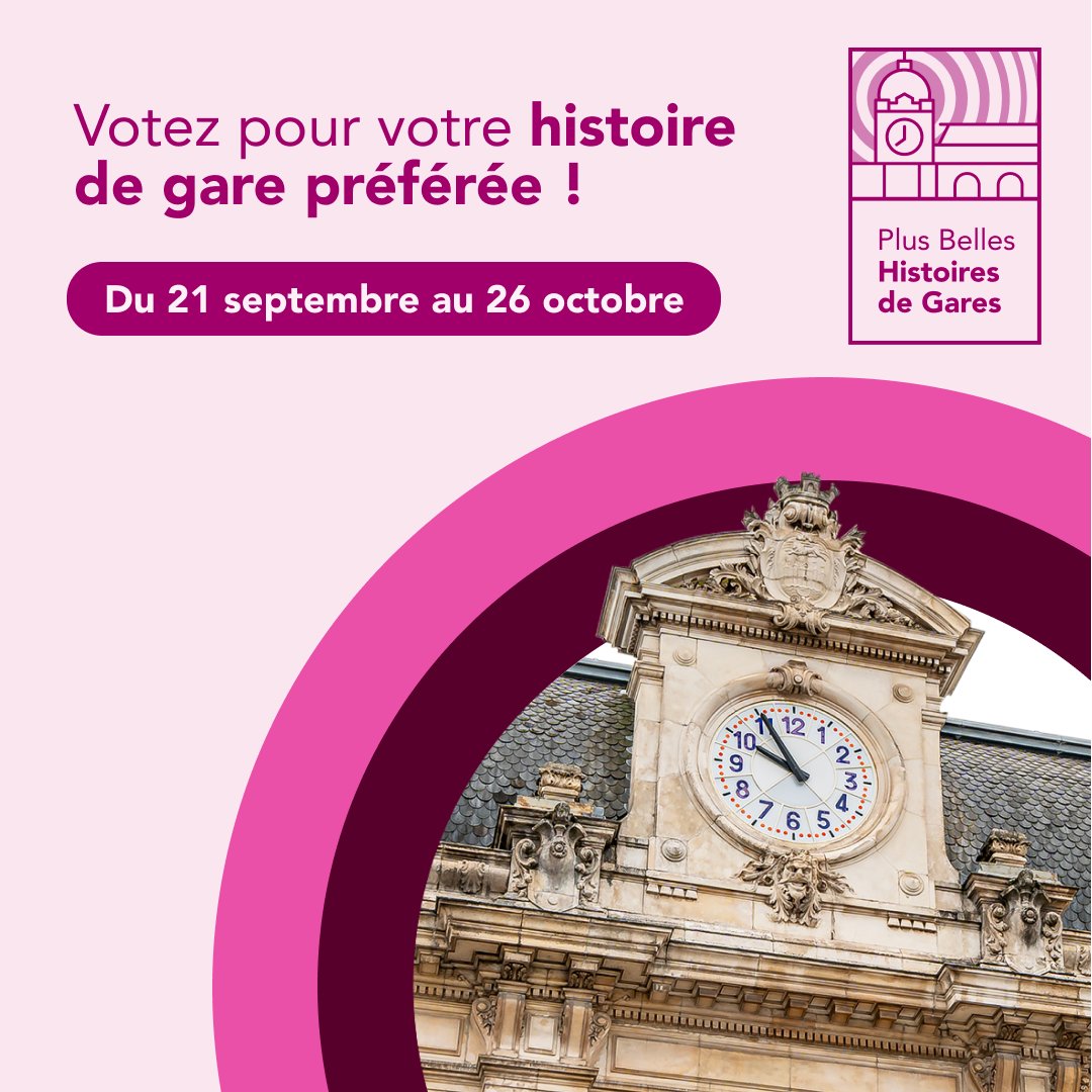 ConnectGares's tweet photo. ⏱Tic-tac, tic-tac… Le concours Plus Belles Histoires de Gares est sur le point de démarrer !
D’ici quelques jours, pour chaque région, vous pourrez voter pour vos histoires favorites pour tenter de les envoyer en finale ! 💛
Tenez-vous prêts ! https://t.co/ieMlmi3iH3