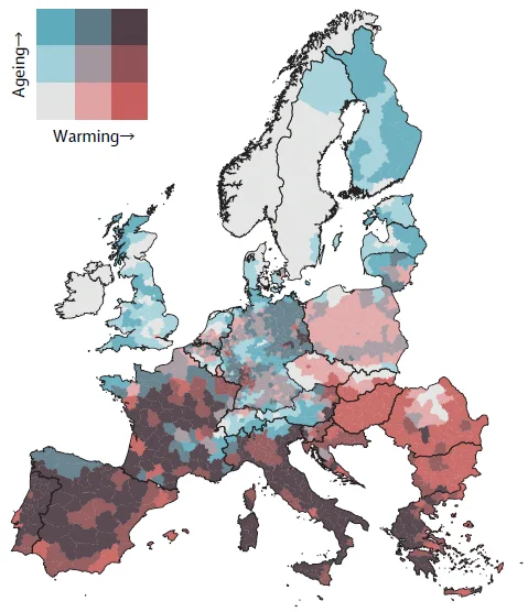 Fuente: García-León, D., Masselot, P., Mistry, M.N., Gasparrini, A., Motta, C., Feyen, L., and J.C. Císcar (2024). Temperature-related mortality burden and projected change in 1368 European regions: a modelling study. The Lancet Public Health 9(9), e644-e653