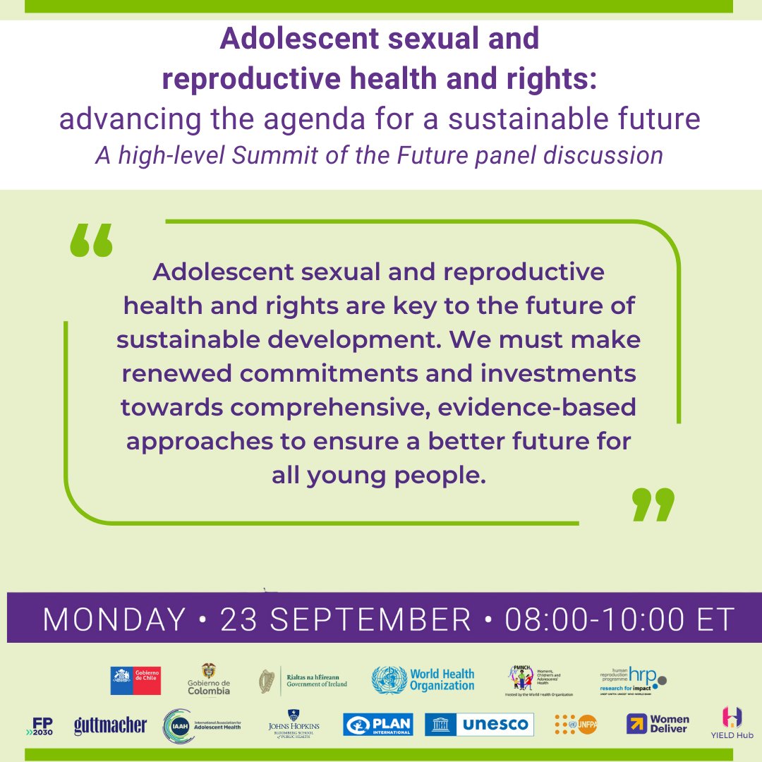 PMNCH (@pmnch) on Twitter photo ASRHR has come a long way, but the fight is not over. On 23 September, global leaders and youth will unite to commit to advancing adolescent #SRHR for a sustainable future.
👀 Check out the agenda!
pmnch.who.int/news-and-event…
#AccountabilityMatters #UNGA79 <a href="/UNFPA/">UNFPA</a> <a href="/WHO/">World Health Organization (WHO)</a> <a href="/HRPresearch/">HRP</a> ASRHR has come a long way, but the fight is not over. On 23 September, global leaders and youth will unite to commit to advancing adolescent #SRHR for a sustainable future.
👀 Check out the agenda!
pmnch.who.int/news-and-event…
#AccountabilityMatters #UNGA79 <a href="/UNFPA/">UNFPA</a> <a href="/WHO/">World Health Organization (WHO)</a> <a href="/HRPresearch/">HRP</a>