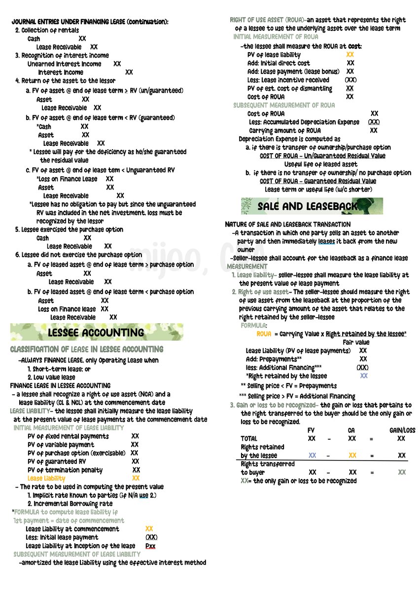cpanijje's tweet photo. PFRS 16: LEASES

Sources: Comprehensive FAR reviewer part 2 by BCV and Sir Badyang's discussion

link of file: https://t.co/bb8kq7cIwh
link of my notes: https://t.co/HvjvIJax8Z https://t.co/fXEWpqEKUy