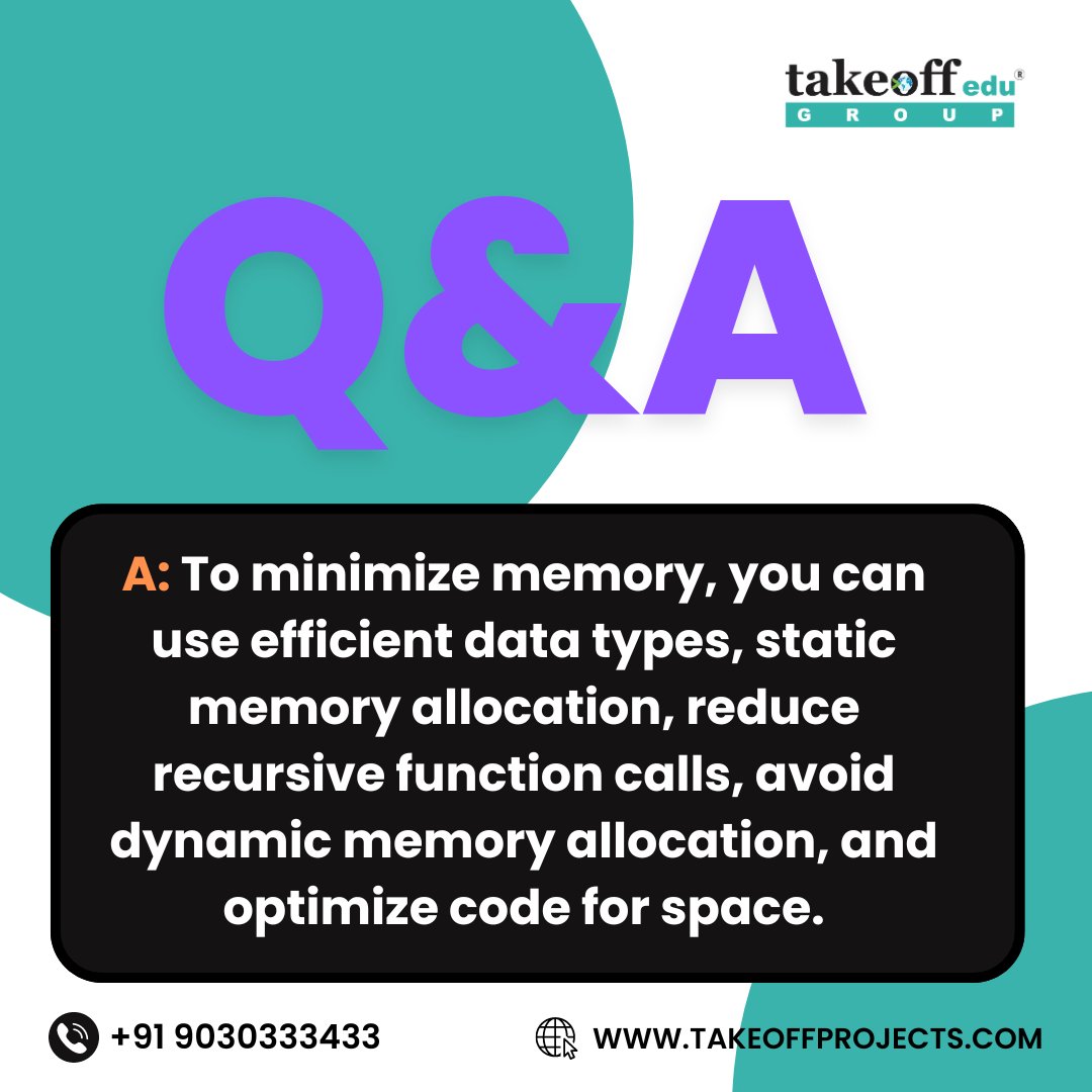 takeoffedugroup's tweet image. 🛠️ Embedded Systems Tip: Optimizing Memory Usage

#EmbeddedSystems #CodingTips #TechOptimization #MemoryManagement #DeveloperLife #takeoffedugroup #takeoffprojects