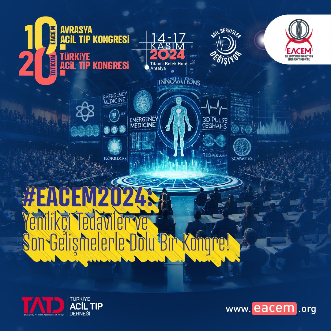 🩺EACEM2024: Yenilikçi Tedaviler ve Son Gelişmelerle Dolu Bir Konferans 🥼
📆 Alanında uzman doktorlar, kurslar ve çok daha fazlası #eacem2024'te sizlerle!
👩🏼‍💻 14-17 Kasım 2024 tarihlerinde Antalya’da gerçekleştirilecek olan 10. E🅰️CEM &amp; 20. T🅰️TKON'da buluşalım!
