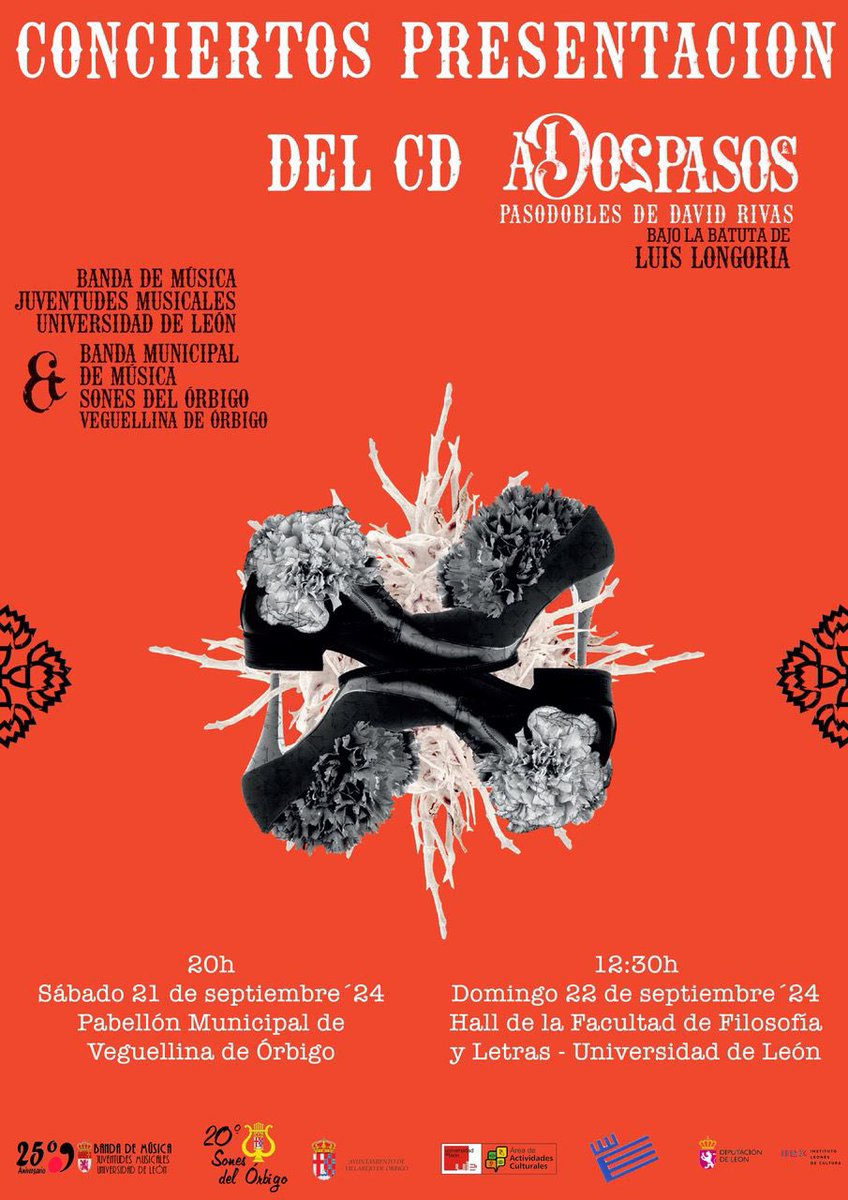 Este sábado, en Veguellina de Órbigo, y este domingo, en León, tendrá lugar dos conciertos para presentar el CD recopilatorio de pasodobles del maestro <a href="/RivasComposer/">David Rivas</a> grabado cojuntamente con la Banda de #JJMM de #leonesp <a href="/unileon/">Universidad de León</a>, hemos puesto mucha ilusión en este proyecto