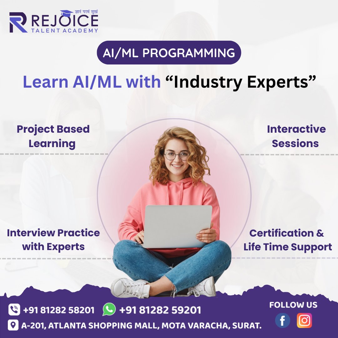 RejoiceTa56813's tweet image. Learn AI/ML with Rejoice Talent Academy ✅️
.
.
#ITAcademy #course #post #trending #TechnologyTrends  #ML #newgeneration #AI #rejoicetalentacademy